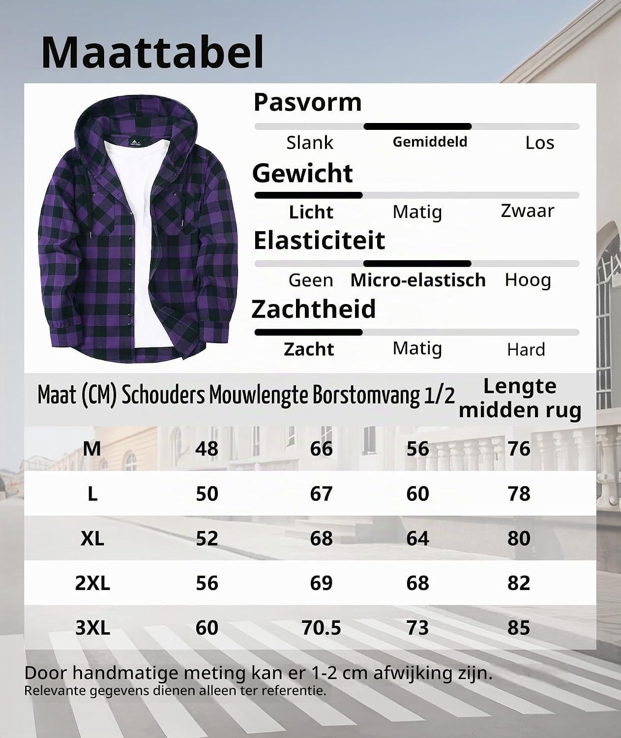 Thumbnail 6 de SwissWell herenflanellen overhemd met lange mouwen, ruitpatroon en capuchon