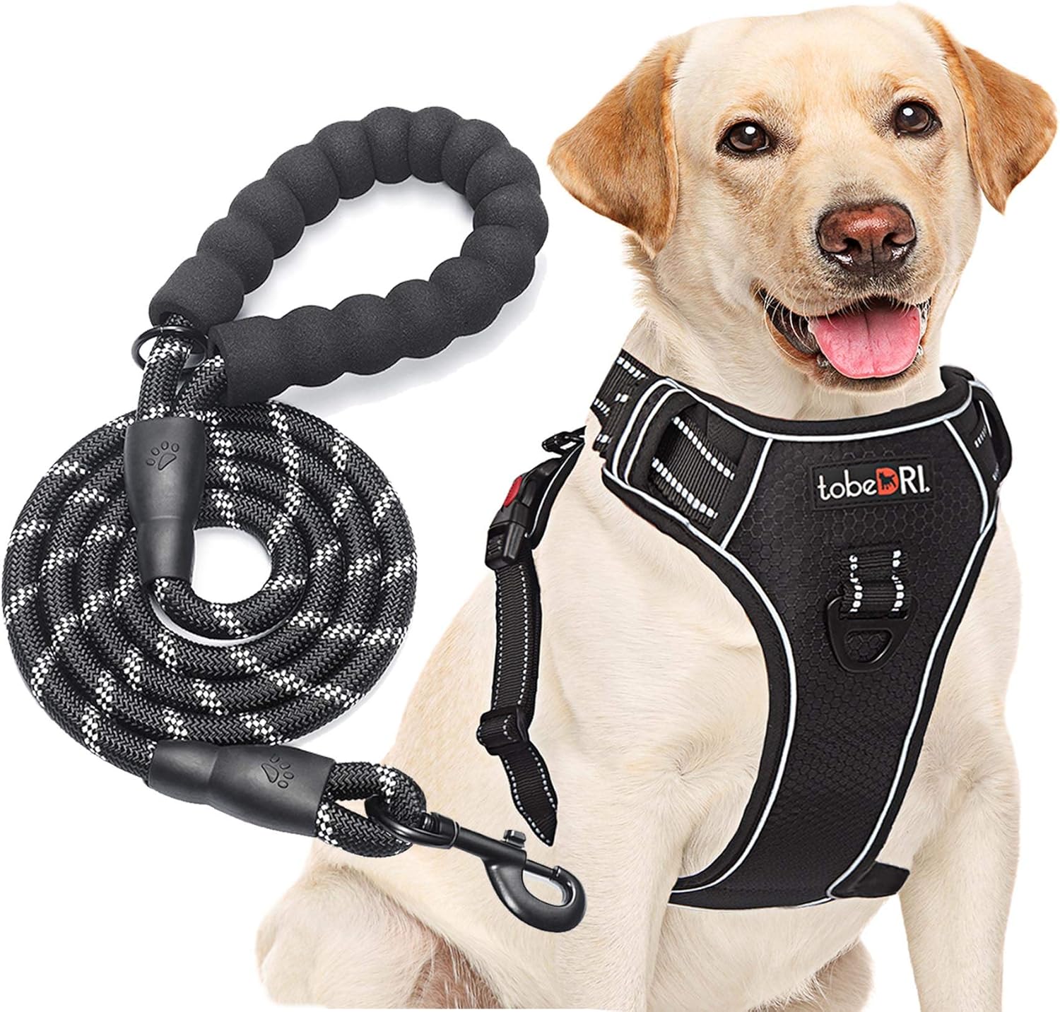 No Pull Dog Harness Adjustable Reflective 5ft Leash