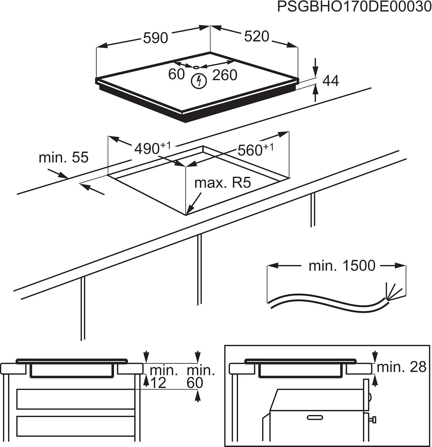 Thumbnail 6 de Electrolux Serie 300 LIL61443BW Piano cottura a induzione 4 fuochi da incasso da 60 cm bianco