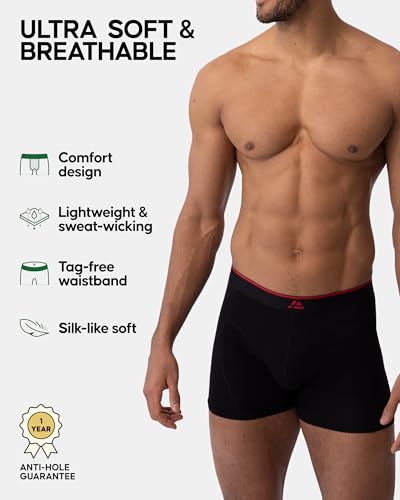 Thumbnail 2 de DANISH ENDURANCE Bamboo Boxer Shorts for Men – 10 Pack, Black, XXL