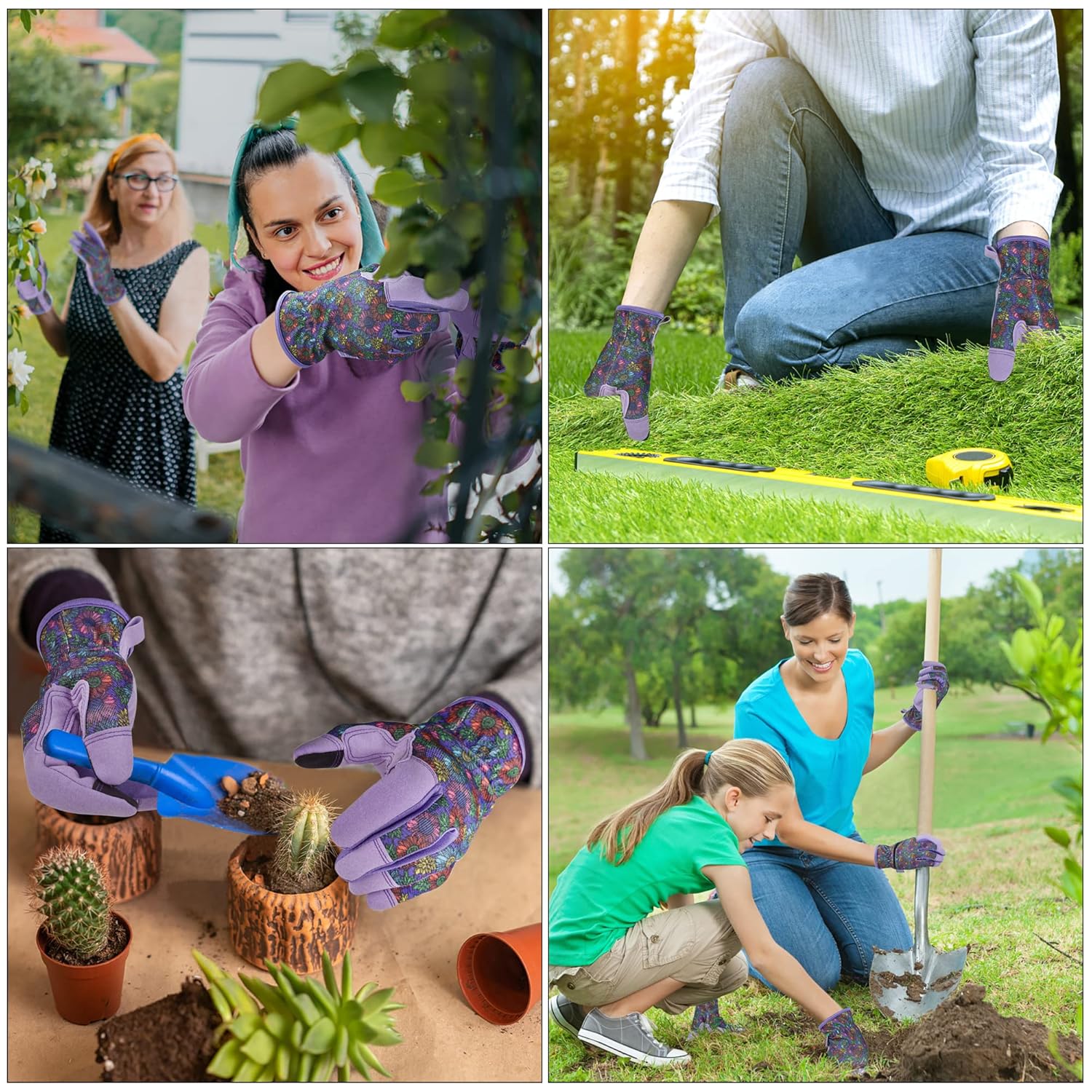 Thumbnail 5 de OIZEN Gartenhandschuhe für Frauen und Männer – Touchscreen-fähige, dornenfeste Gartenhandschuhe, Größe Klein (S), lila Blume