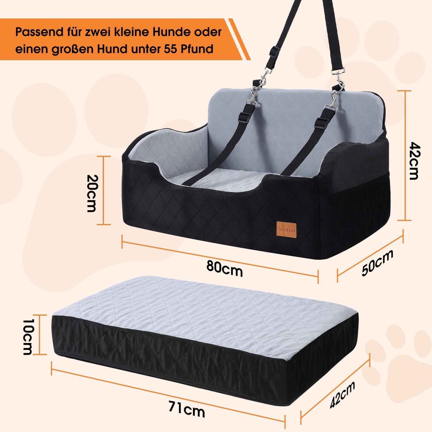 Thumbnail 6 de Asiento de Coche para Perros 25 kg 2 Perros