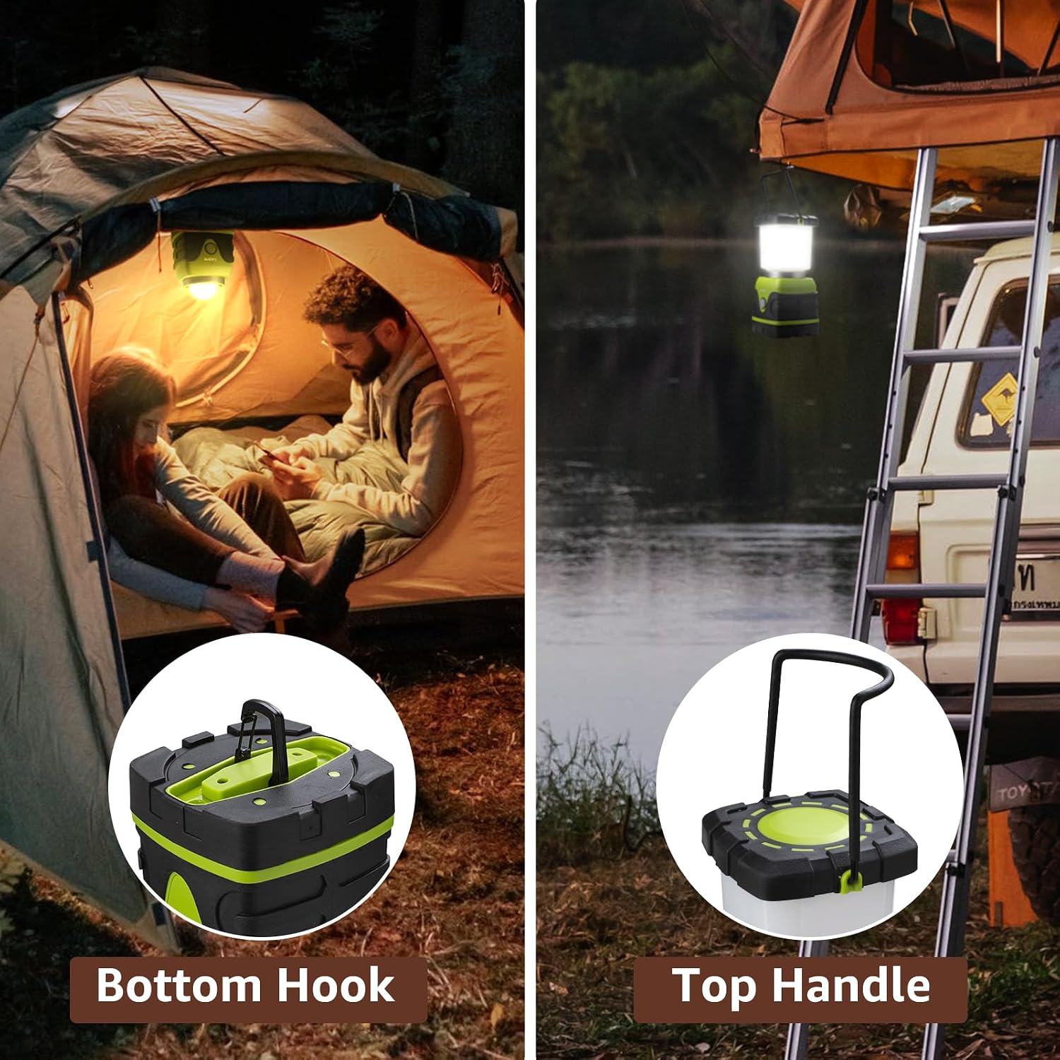 Detalle de Lepro Lampe Camping LED 1500 lm, lanterne étanche IPX4 à piles (3 piles D, non fournies)