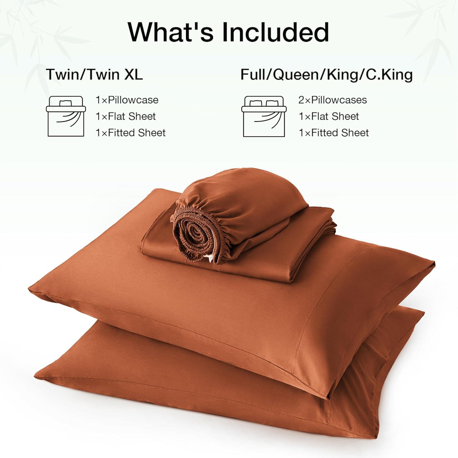 Thumbnail 6 de Love's cabin King 4-Piece Bamboo Rayon Sheets: Silky, Breathable Luxury with Deep 16-Inch Pockets