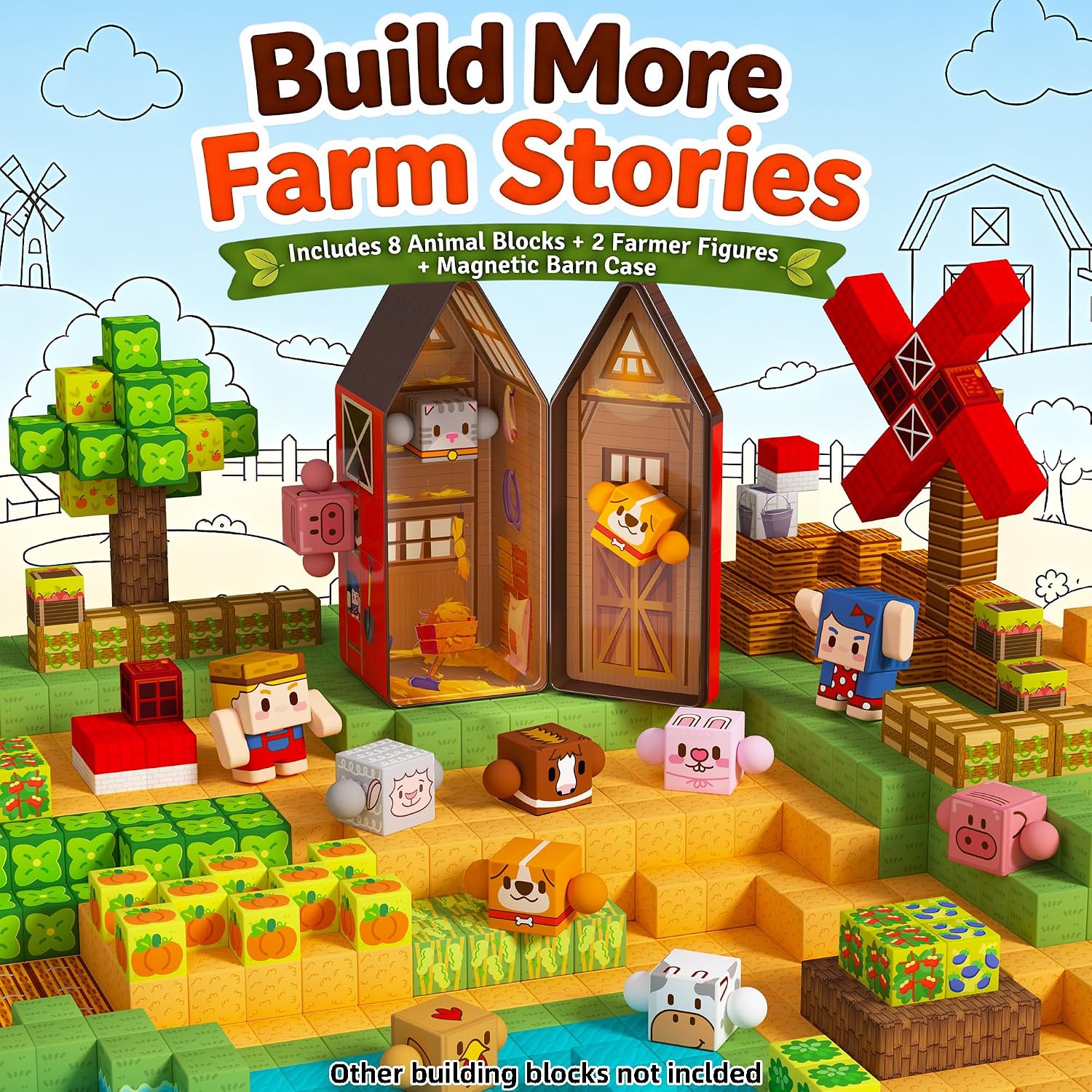 Detalle de GobiDex Magnetic Farm Figures Set in a Portable Tin