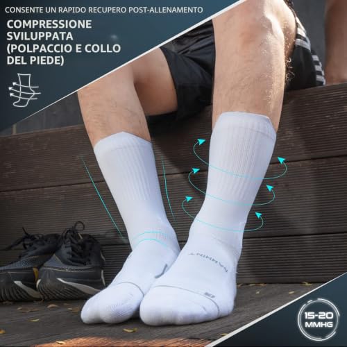 Detalle 2 de Rahhint Coolmax Compressione 3 Paia Calzini Running Uomo: comfort, supporto e resistenza alle vesciche