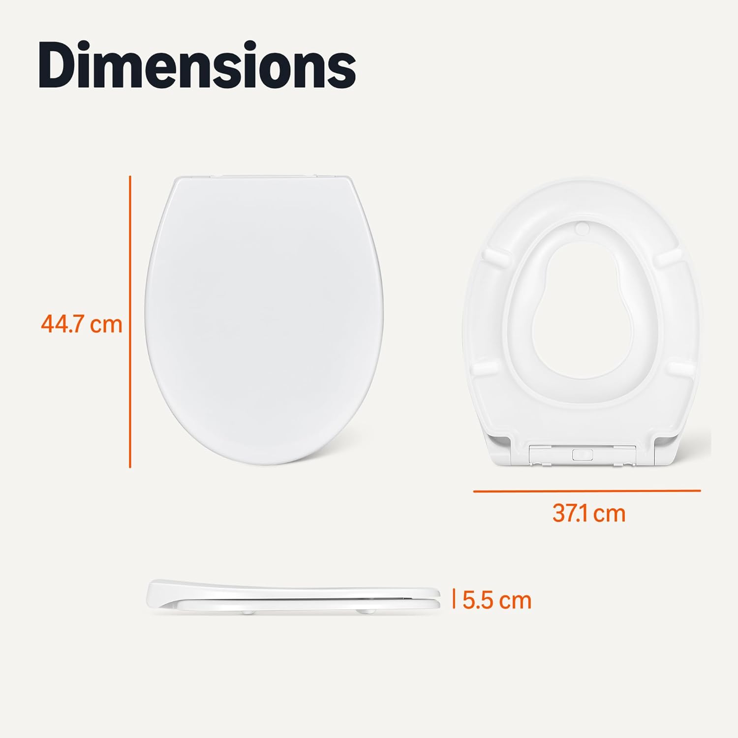 Thumbnail 4 de Amazon Basics Siège WC Ovale Familial avec Anneau Amovible pour Enfant – Ajustable, fermeture en douceur, blanc porcelaine