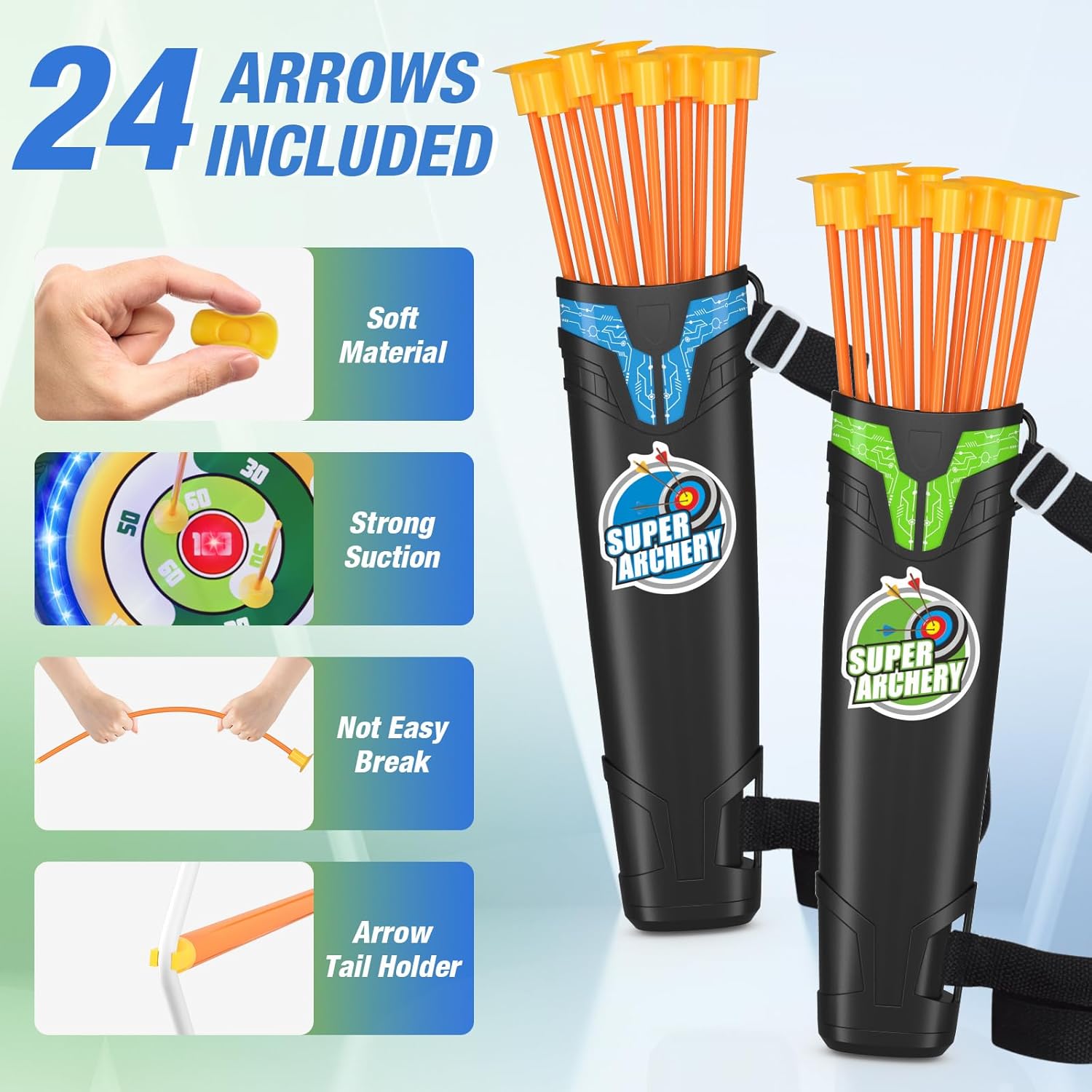 Detalle de HYES 2 Pack Bow and Arrow Set for Kids