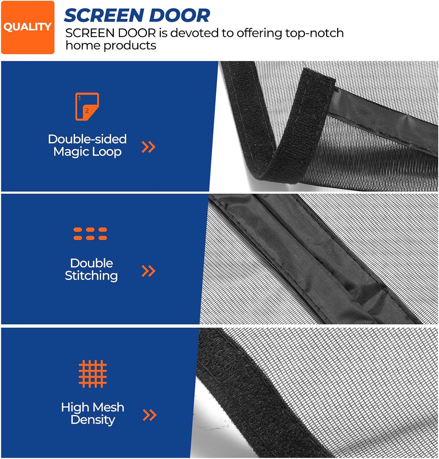 Thumbnail 2 de SCREEN DOOR Fliegengitter Balkontür 60x180cm – magnetisch, robust und einfach zu montieren