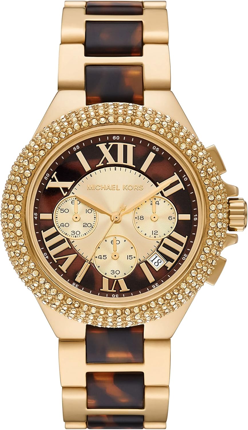 Thumbnail 6 de Michael Kors Orologio Camille da donna: cronografo al quarzo 43 mm in acciaio dorato