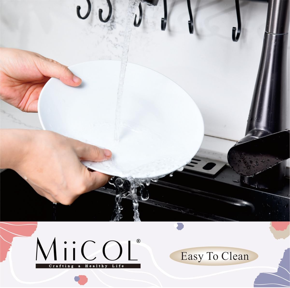 Thumbnail 6 de Miicol CLPP08 porseleinen saladeborden, 20,3 cm, wit, set van 6