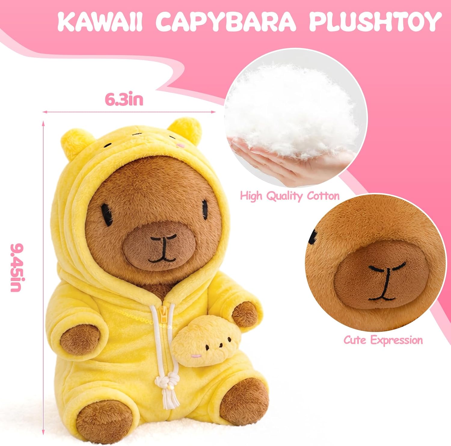 Detalle 2 de TITQWOP 9-pc Capybara Plush Set – Adorable Dress-Up Plush for Kids