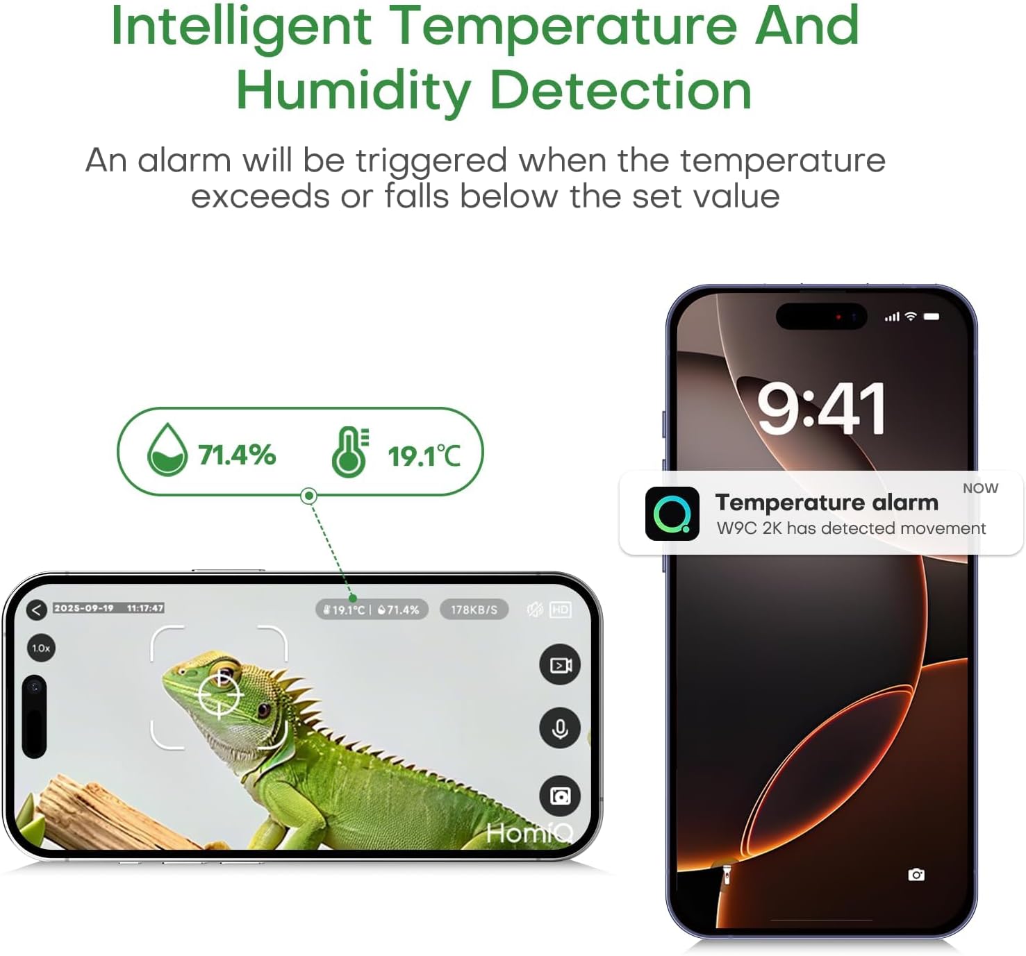 Detalle 2 de HomiQ 3MP 2K Aquarium & Terrarium Pet Camera with magnetic install and close-focus lens