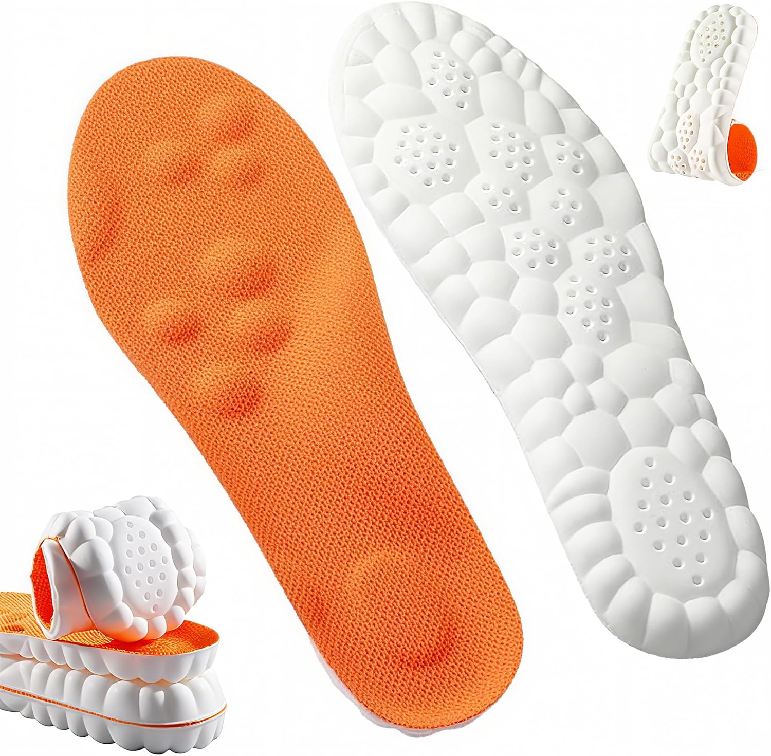 Detalle de Giwytey CGF-SI-ORANGE-009 4D Insoles, Memory Foam, Arch Support, Orange