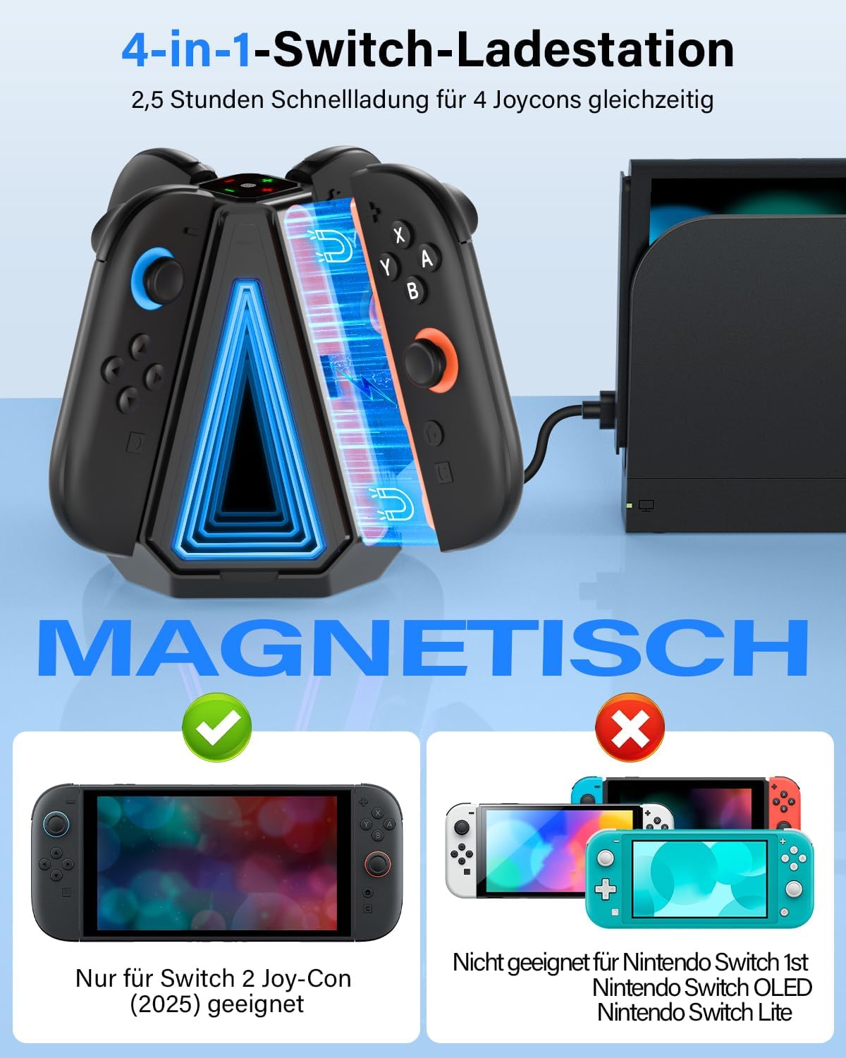 Thumbnail 1 de ZRZLMVP Switch-Controller-Ladestation 4 in 1