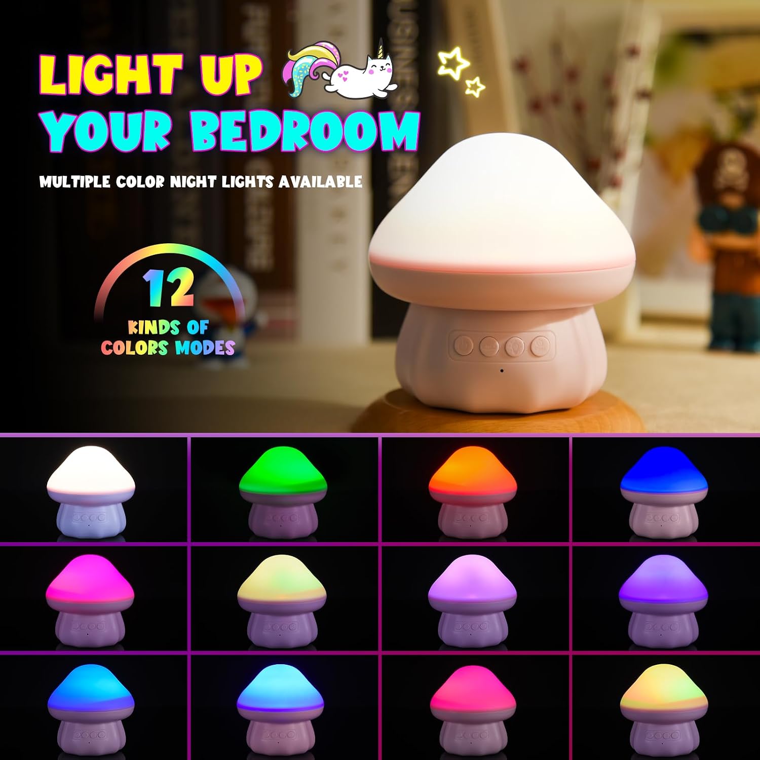 Thumbnail 4 de Hapikids Unicorn Night Light Projector 360°
