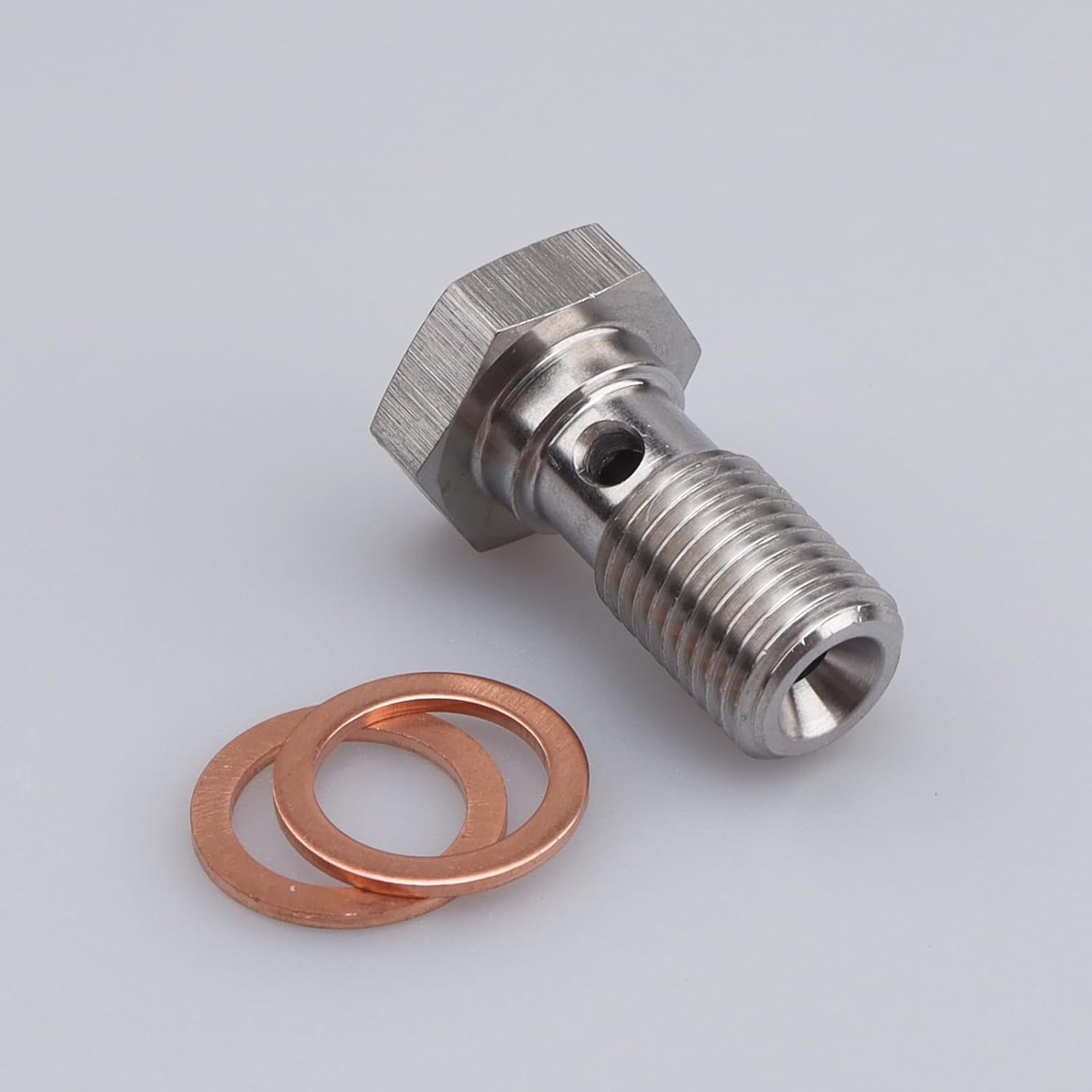 Thumbnail 2 de AC Performance Banjo Bolt 3/8 x 24 (-3 AN) Stainless Steel with Copper Washers — Pack of 2 (25mm UHL)