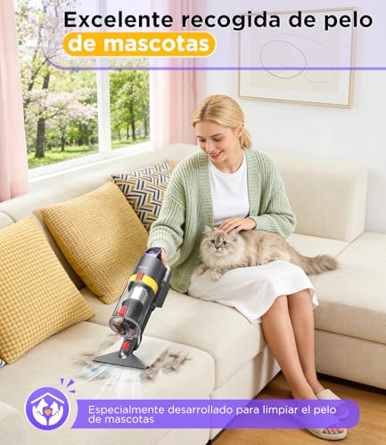 Detalle 2 de Muvano aspiradora escoba sin cable, 45 kPa, hasta 60 min y cepillo antienredos