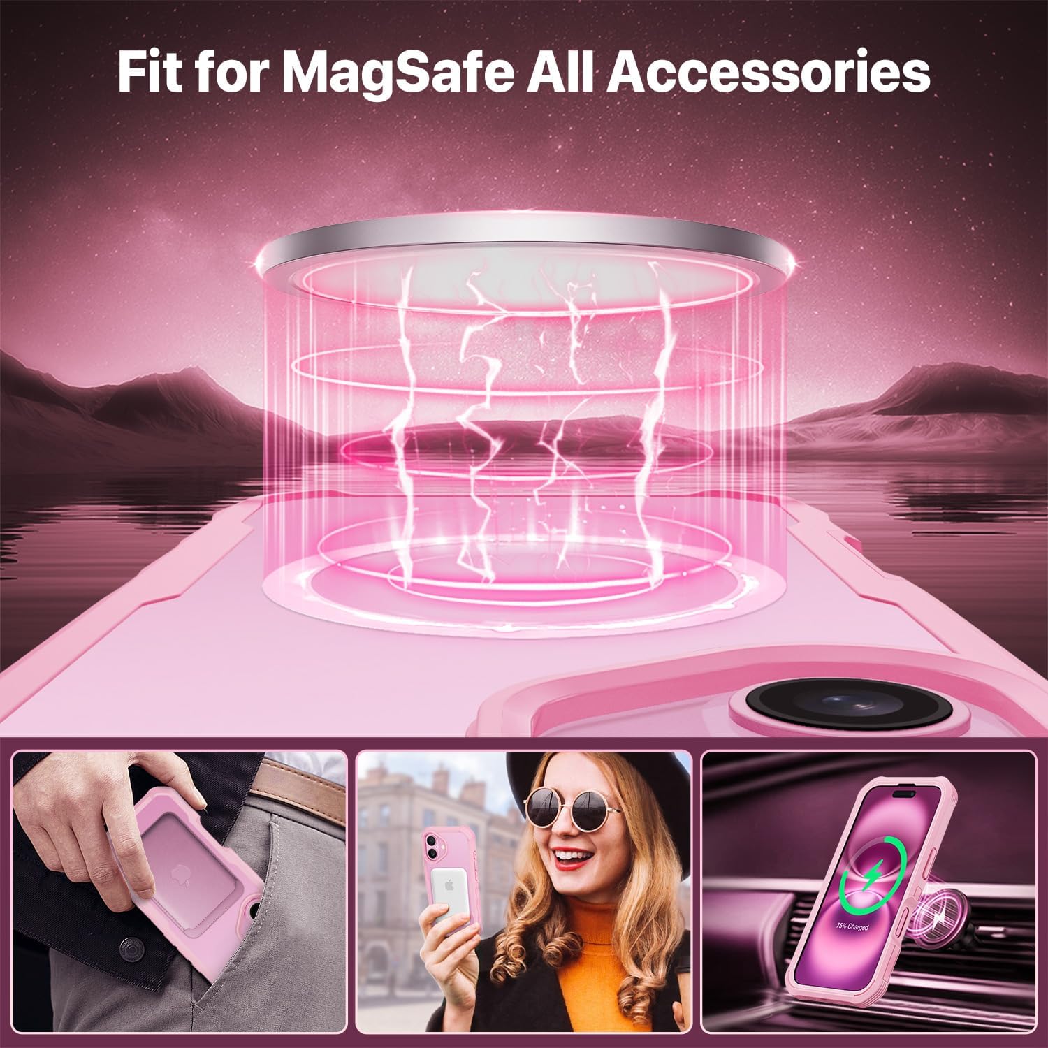 Thumbnail 3 de CENHUFO 360° Protection Case for iPhone 16 Plus with Built-in 9H Glass Screen Protector and Camera Lens Shield