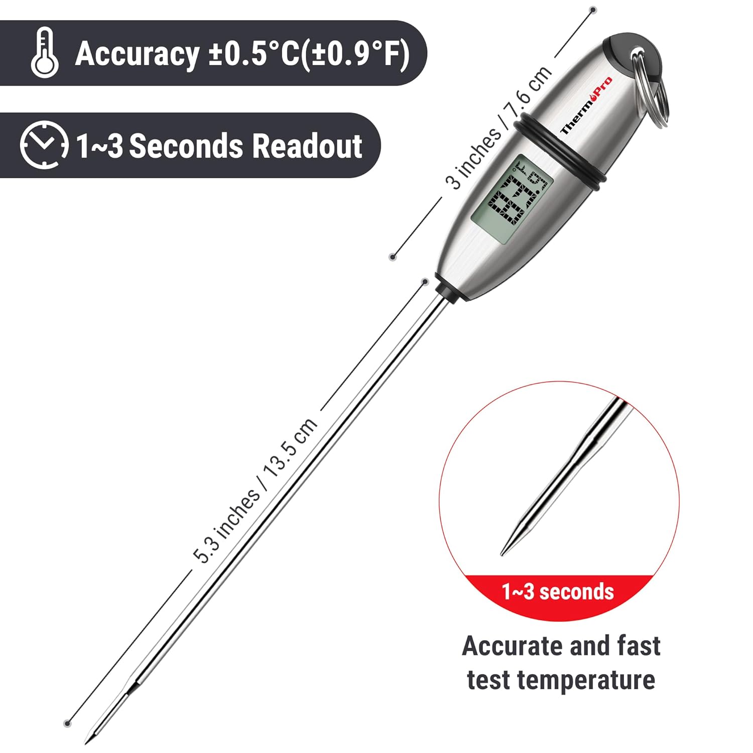 Detalle 2 de ThermoPro TP02S digitales Bratenthermometer 13,5 cm