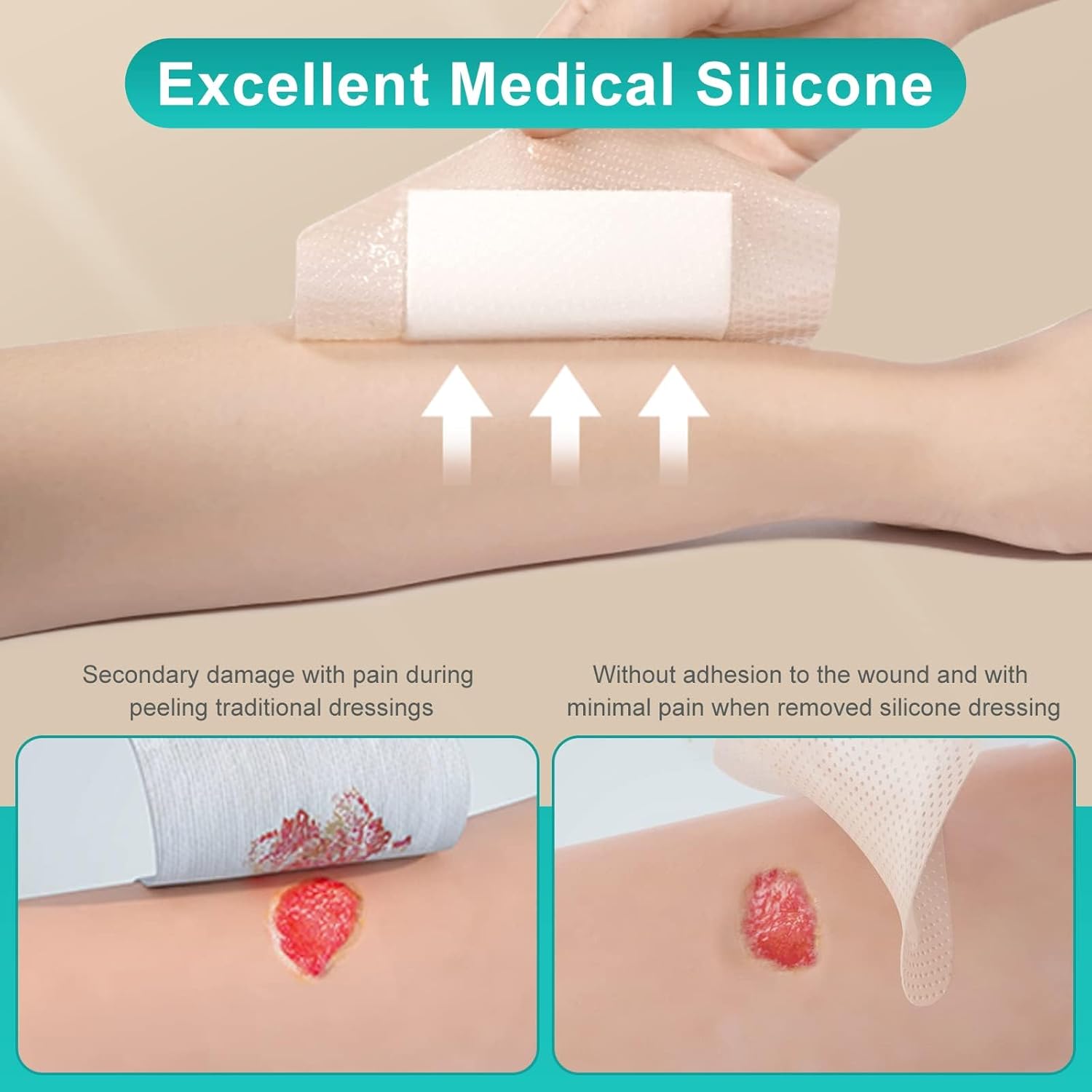 Thumbnail 2 de Dimora Silicone Foam Dressing with Border Adhesive 6"x6" Waterproof Wound Care Bandage, 20 Pack