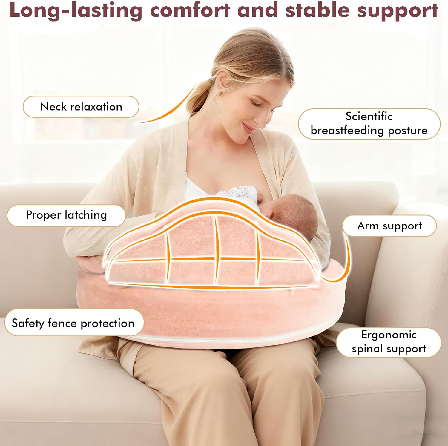 Thumbnail 1 de YGJT Nursing Pillow: Memory Foam Breastfeeding Support with Adjustable Waist Strap