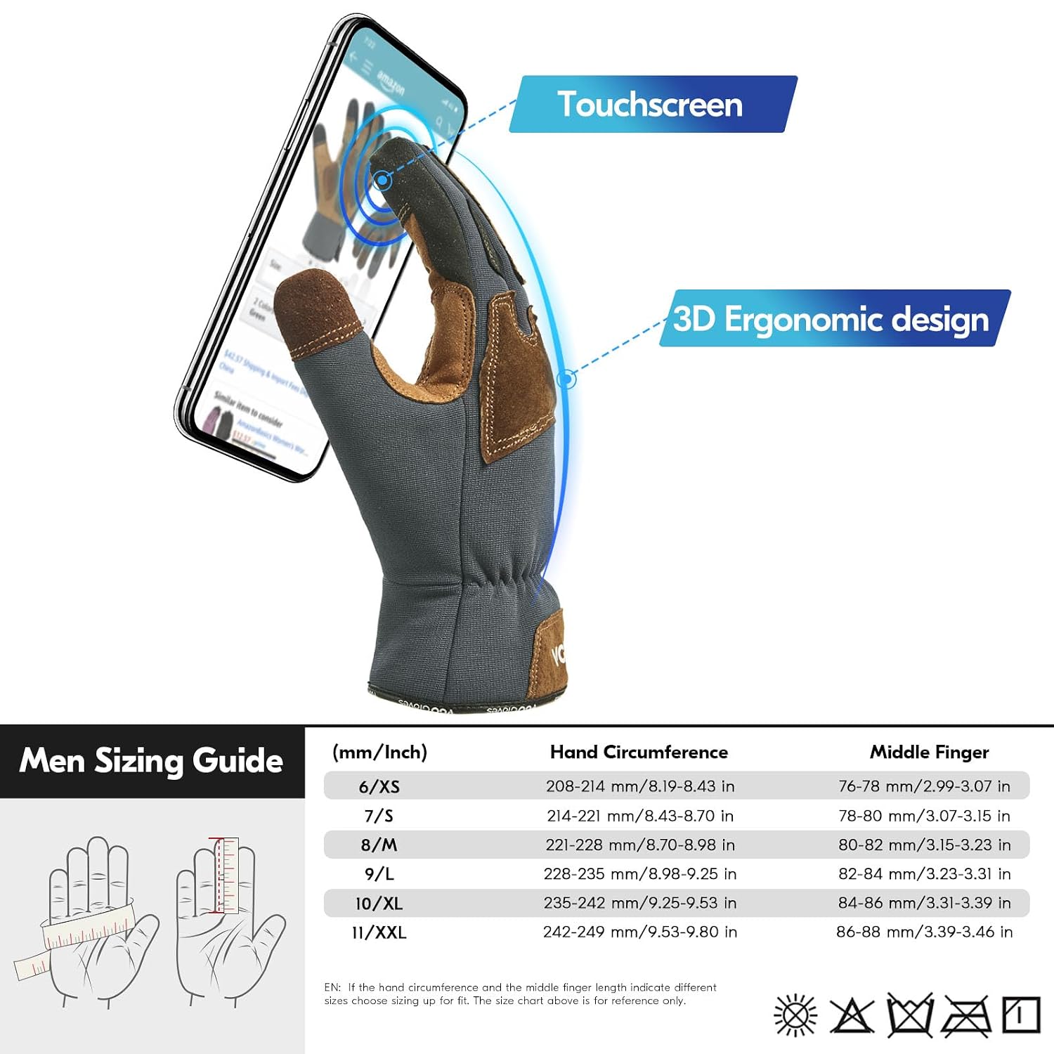 Thumbnail 5 de Vgo Gardening Gloves Thornproof Touchscreen