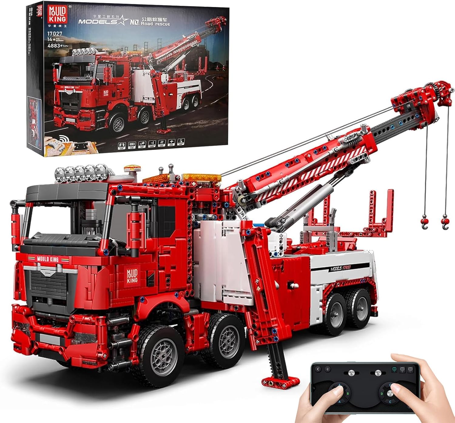 Thumbnail 6 de Mould King 19008 Technik Ferngesteuerter Abschleppwagen – 10966 Teile, 2,4 GHz Fernsteuerung