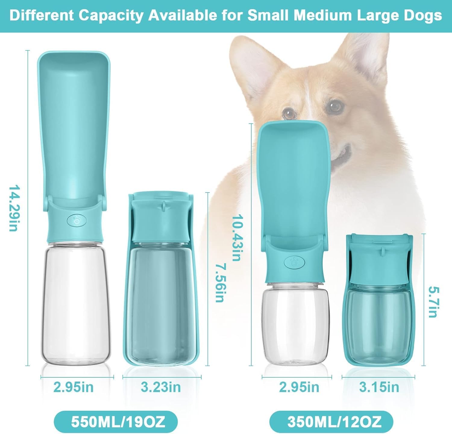Thumbnail 1 de Canareen Portable Dog Water Bottle 550 ml