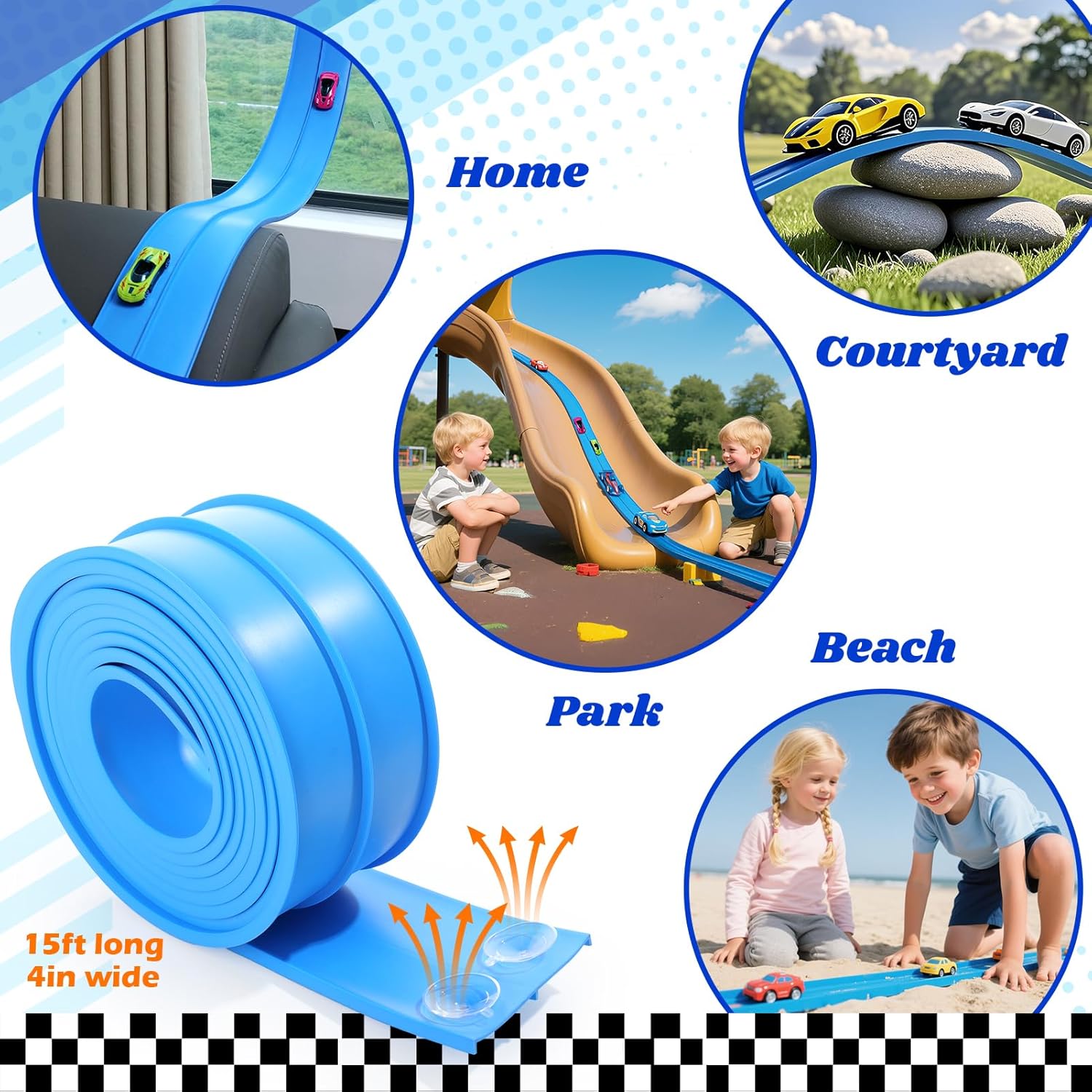 Thumbnail 5 de 15 Ft Flexible Race Track for 1/64 Cars
