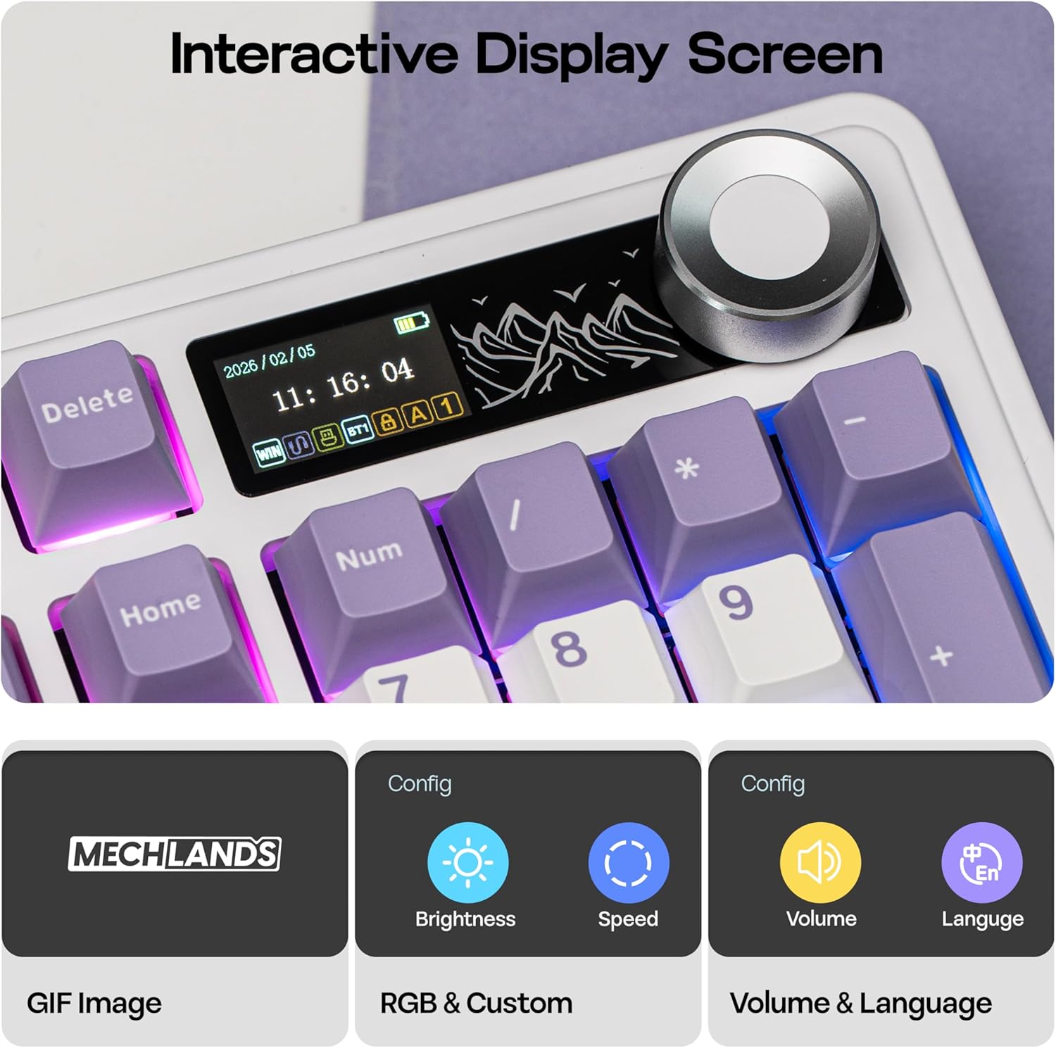 Detalle 2 de MechLands AJAZZ AK980 V2 Mechanical Gaming Keyboard with Display Screen and 10,000mAh Battery