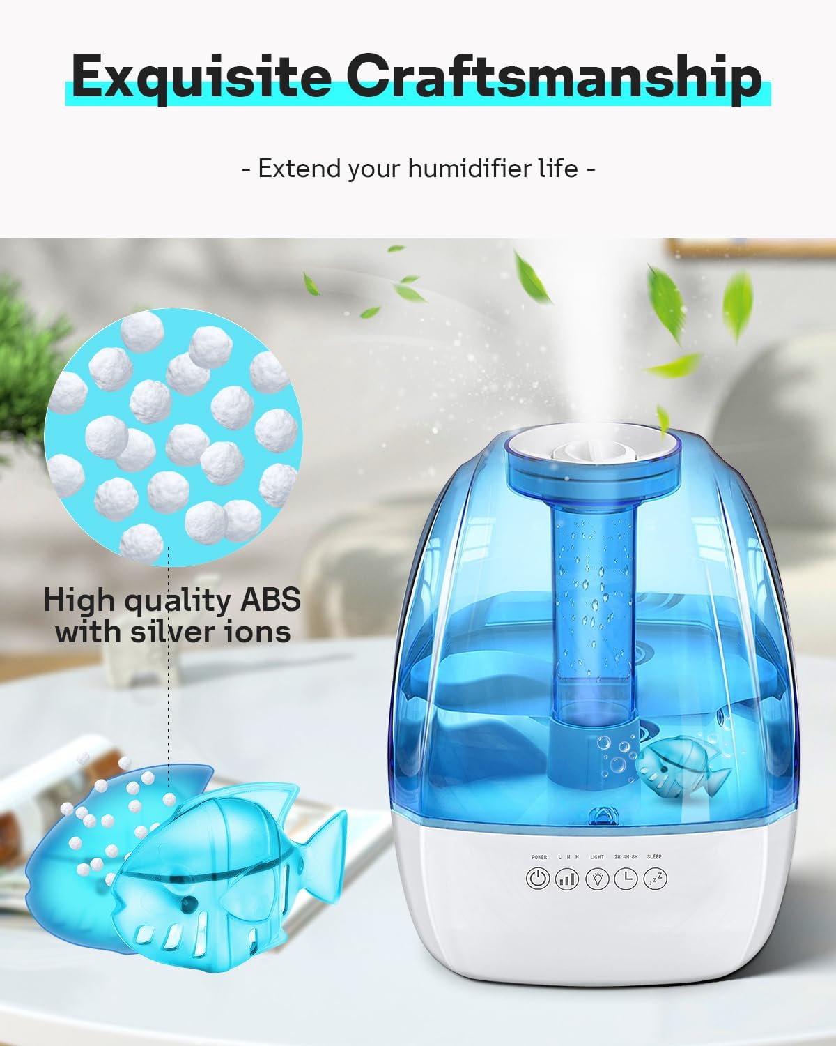 Detalle de Leemone HX10P Humidifier Cleaning Fish, 10-Pack for Humidifiers and Fish Tanks