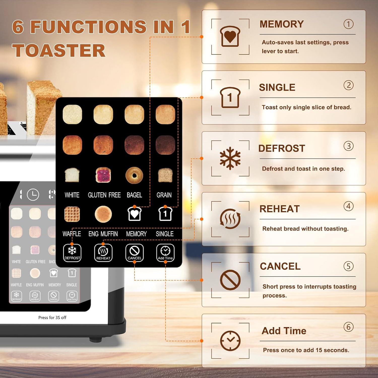 Detalle 2 de 4 Slice Touch Screen Toaster 1650W