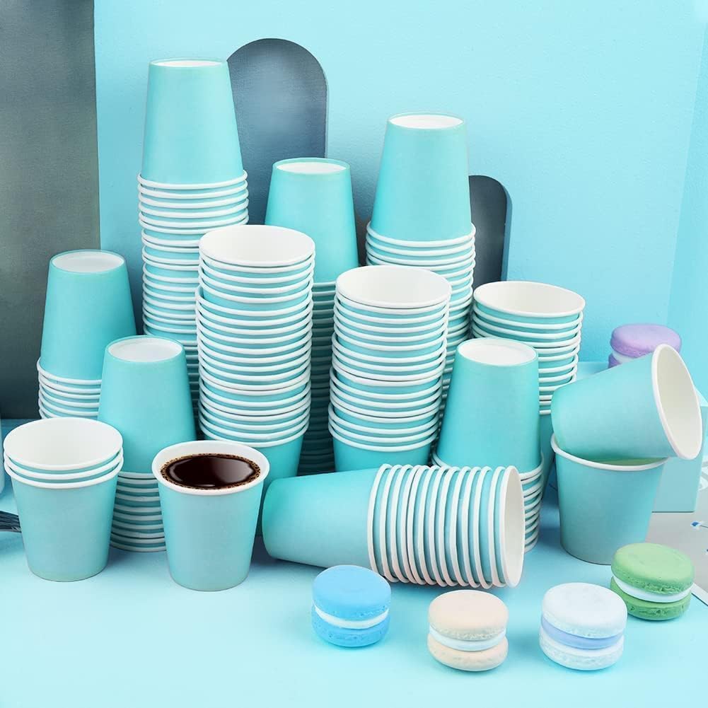 Thumbnail 2 de Prgery 100 Pack 3oz Blue Paper Cups – Disposable Small Cups for Bathroom, Office, Parties