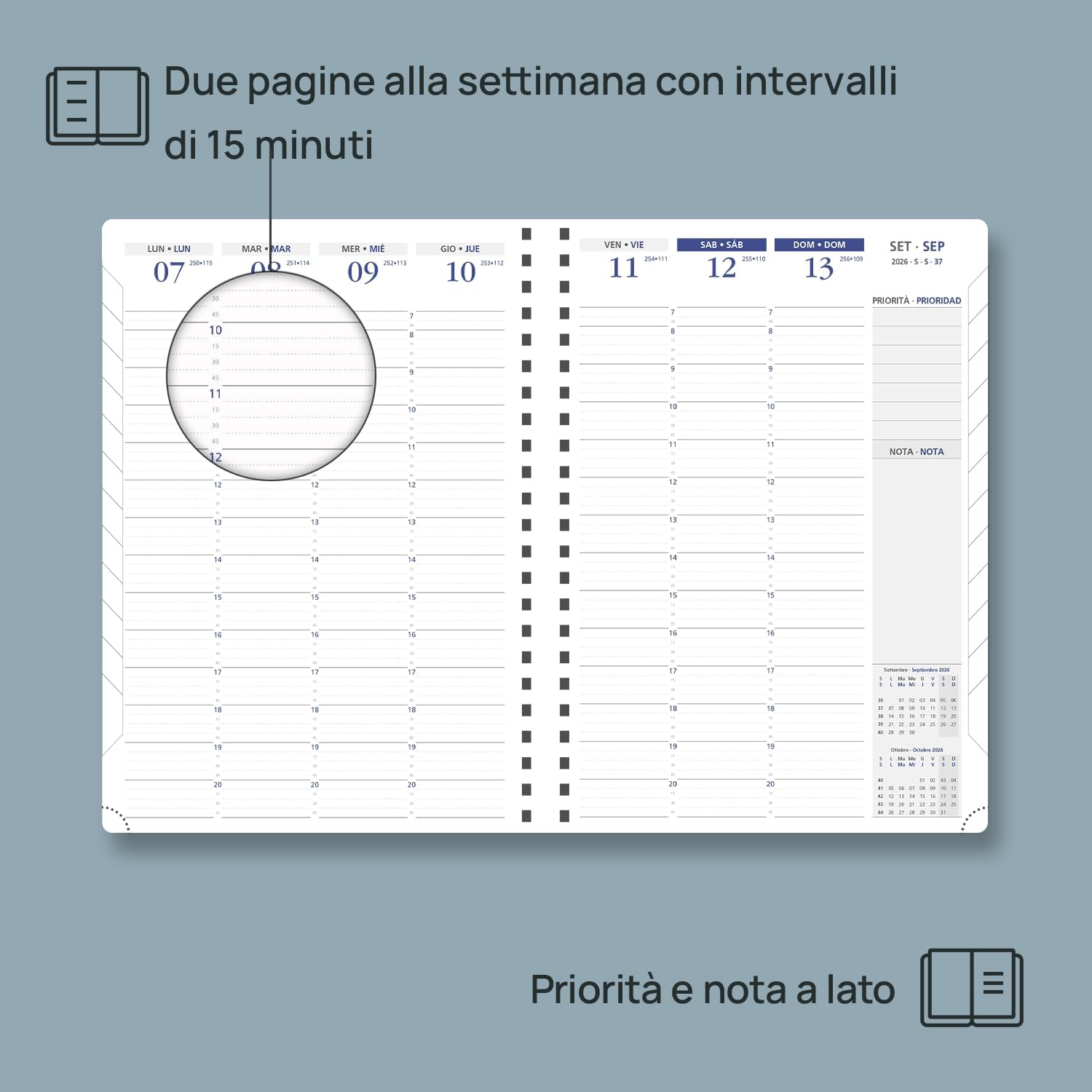 Thumbnail 2 de POPRUN Agenda 2026 Semana Vista A4 21x29.7cm