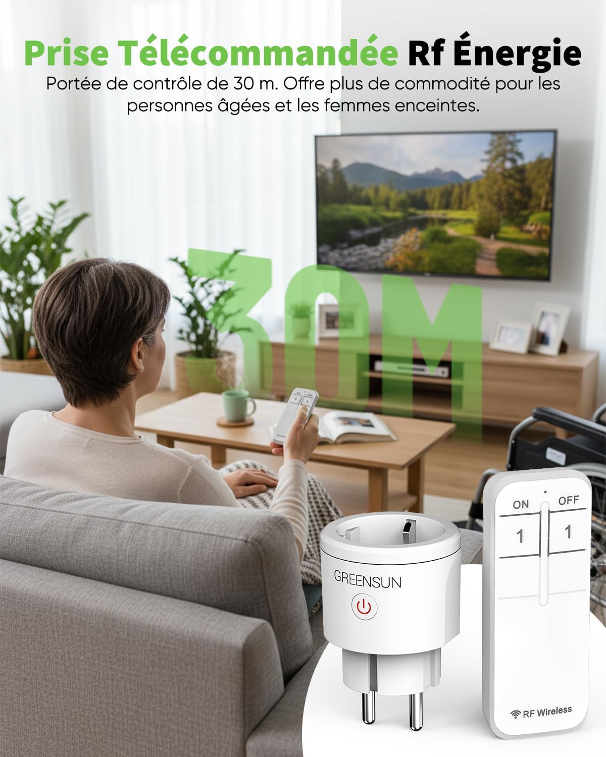 Detalle 2 de GreenSun Prise télécommandée sans fil 16A
