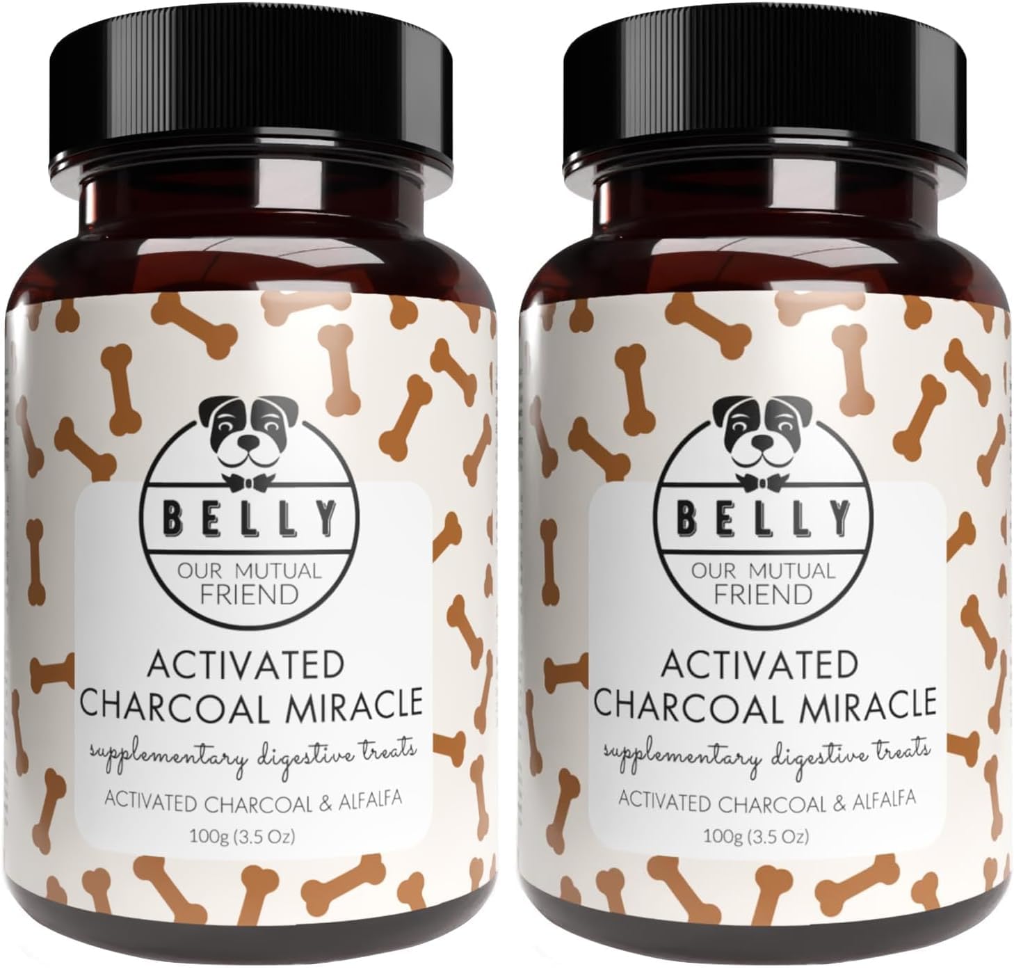Detalle de Belly Natürliche Kohletabletten für Hunde – Aktivkohle mit Antioxidantien, Vitaminen und Mineralien (vegan, 100 g)