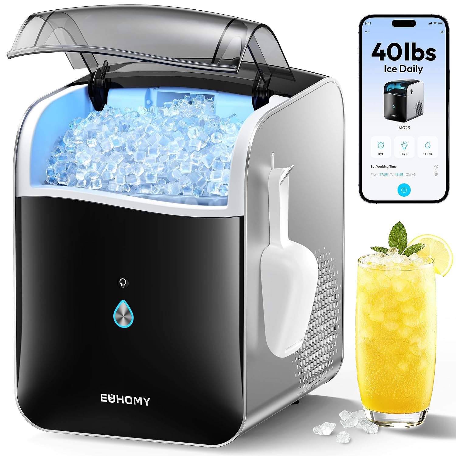 Detalle de EUHOMY Nugget Ice Maker 40 lb