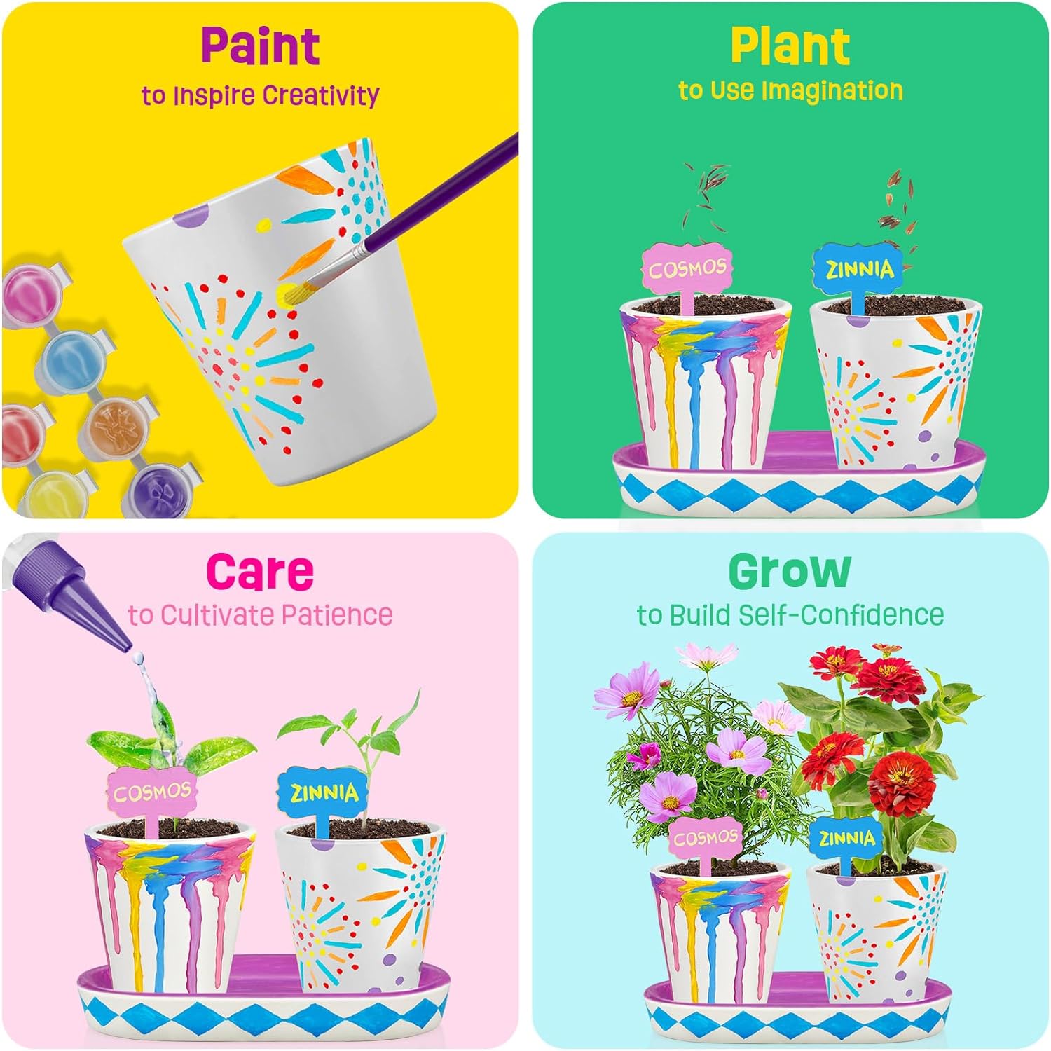 Detalle 2 de Tekoly 4 Juegos de pintura y plantas para niños