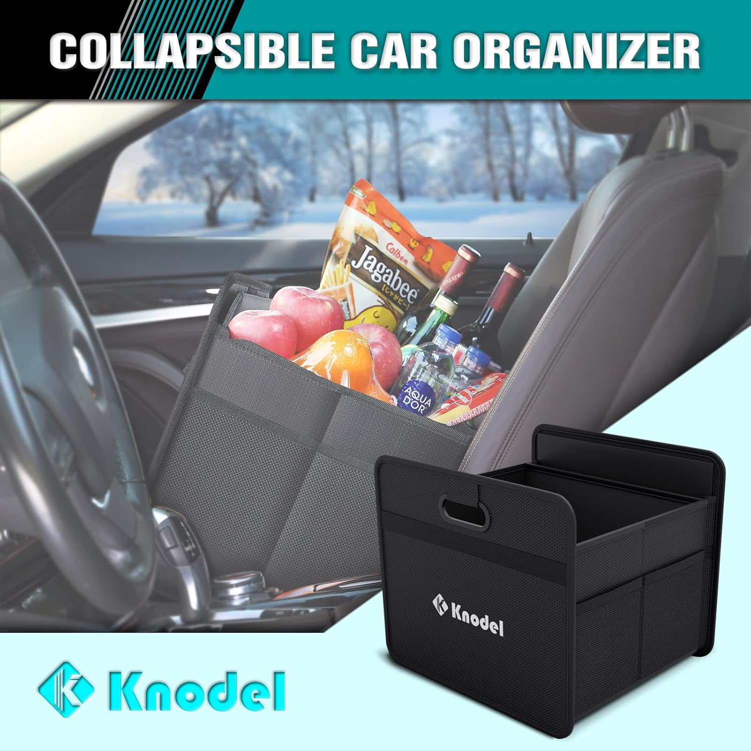 Thumbnail 3 de K KNODEL Car Boot Organiser (Foldable Car Boot Storage) – Small, Black