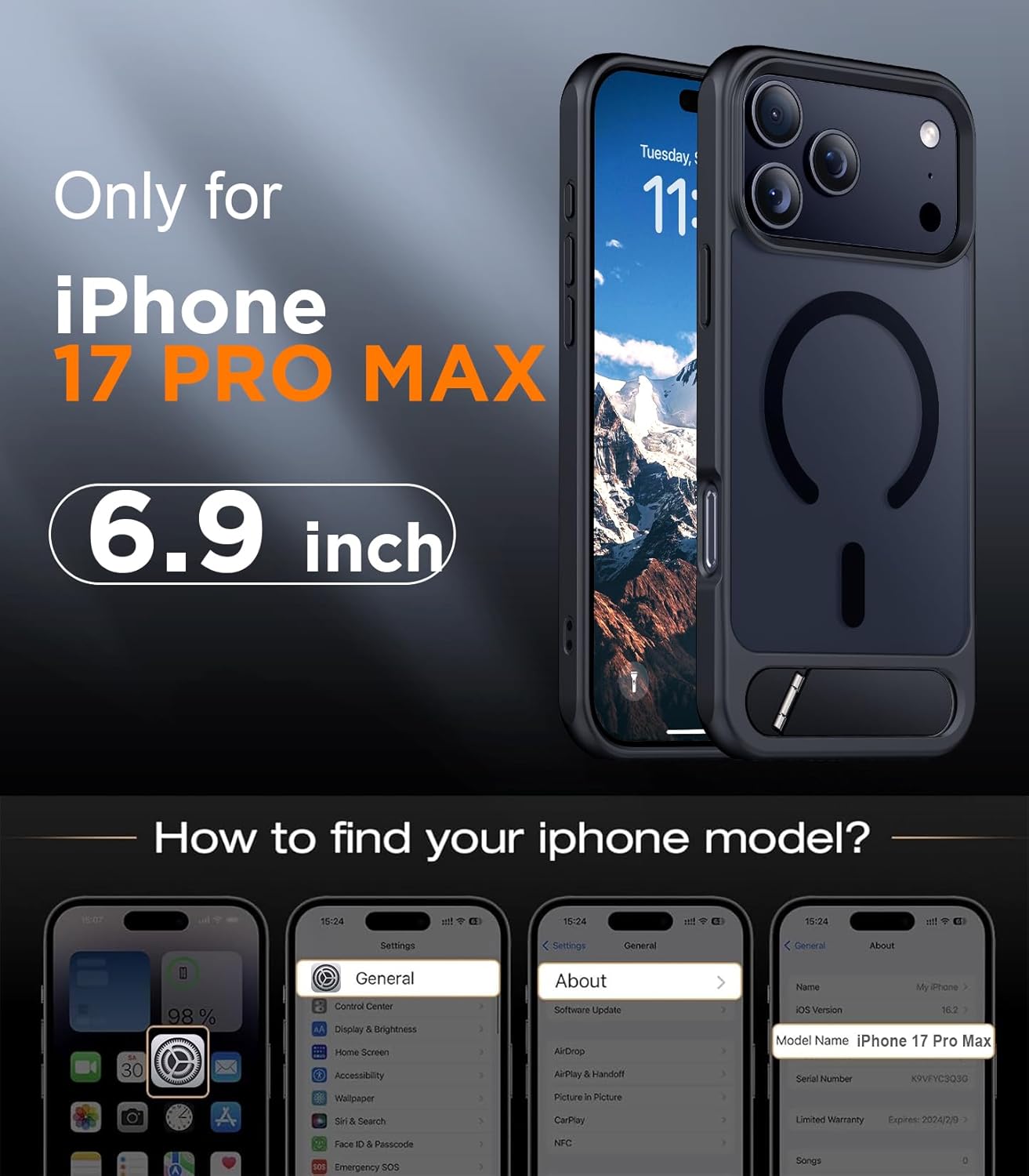 Thumbnail 1 de Temdan iPhone 17 Pro Max Case 6.9-inch