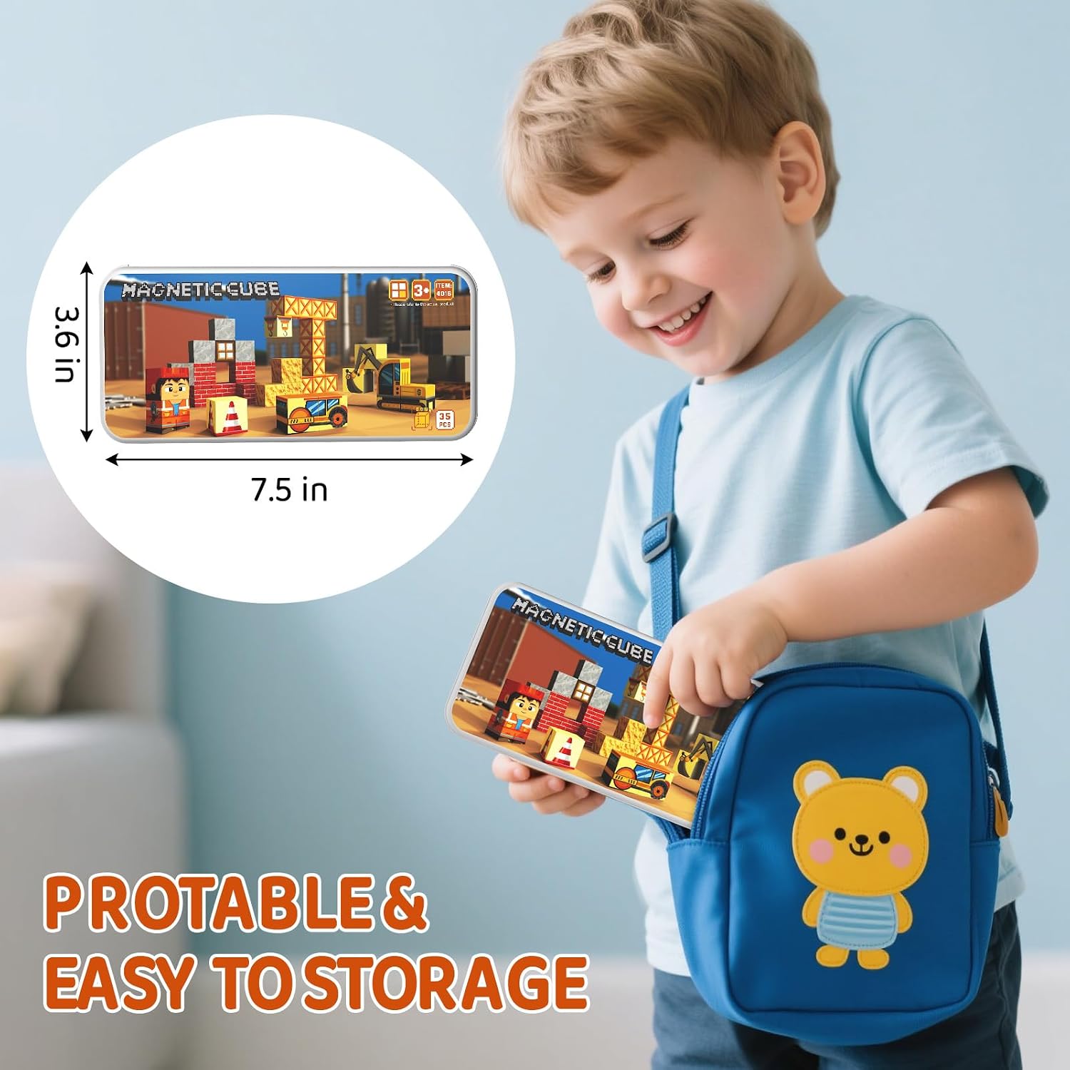 Detalle 2 de Magnetic Blocks 35 PCS STEM Building Set 🧩