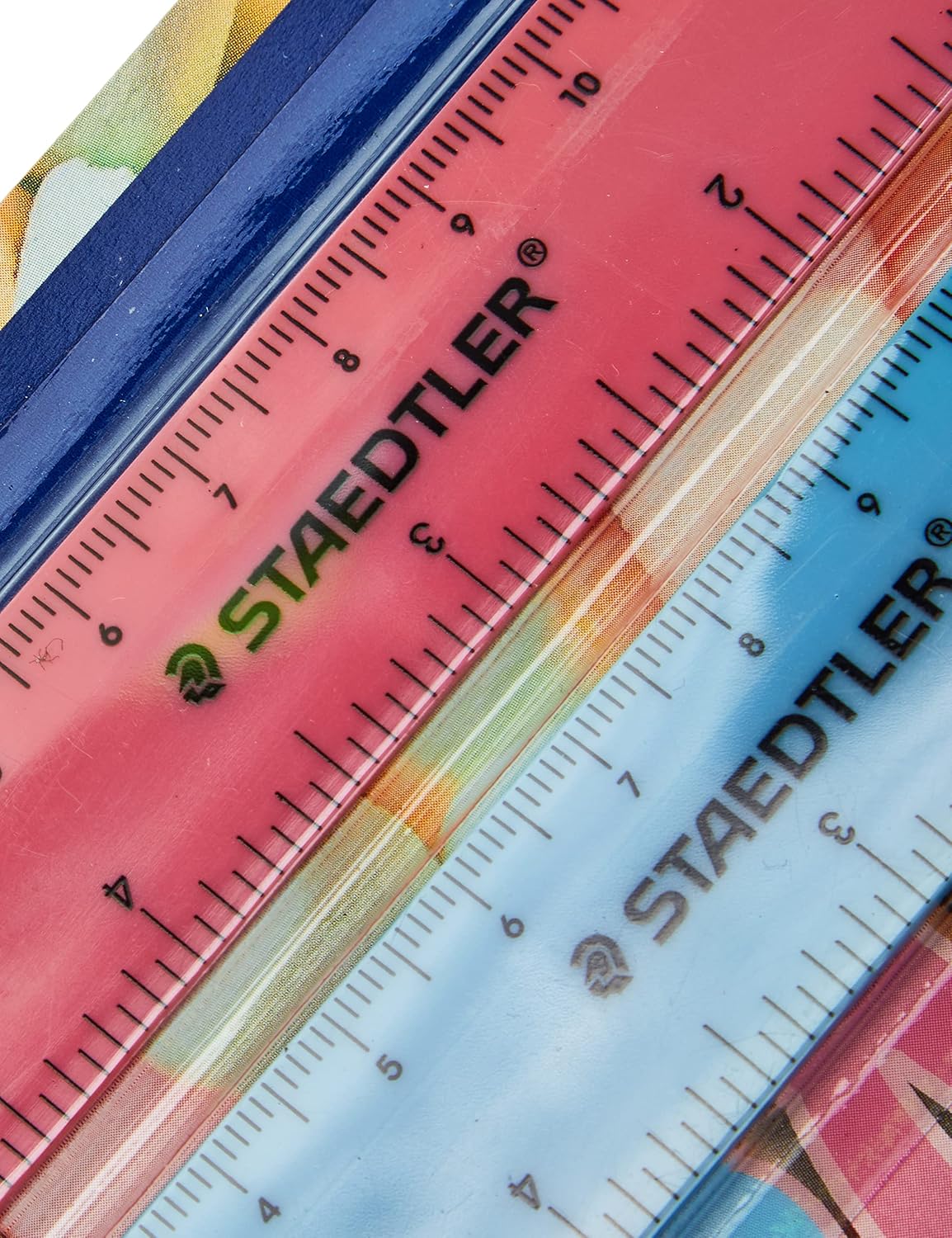 Detalle de Staedtler 56215PSBK2ST pastel-linialen van 15 cm, set van 2 met inktrand