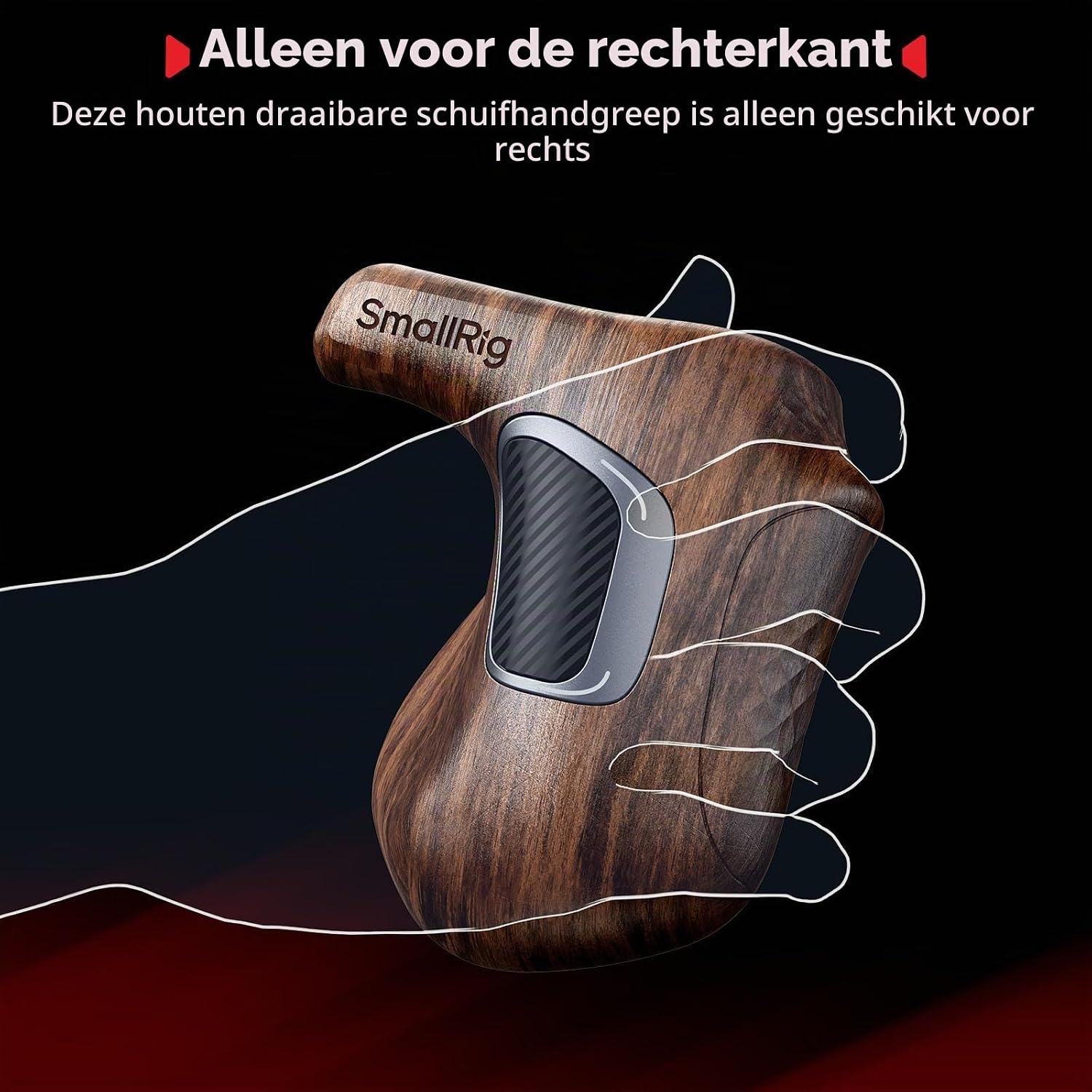 Thumbnail 1 de SMALLRIG 5193 draaibare houten handgreep voor ARRI-rozet, rechts, 15 kg
