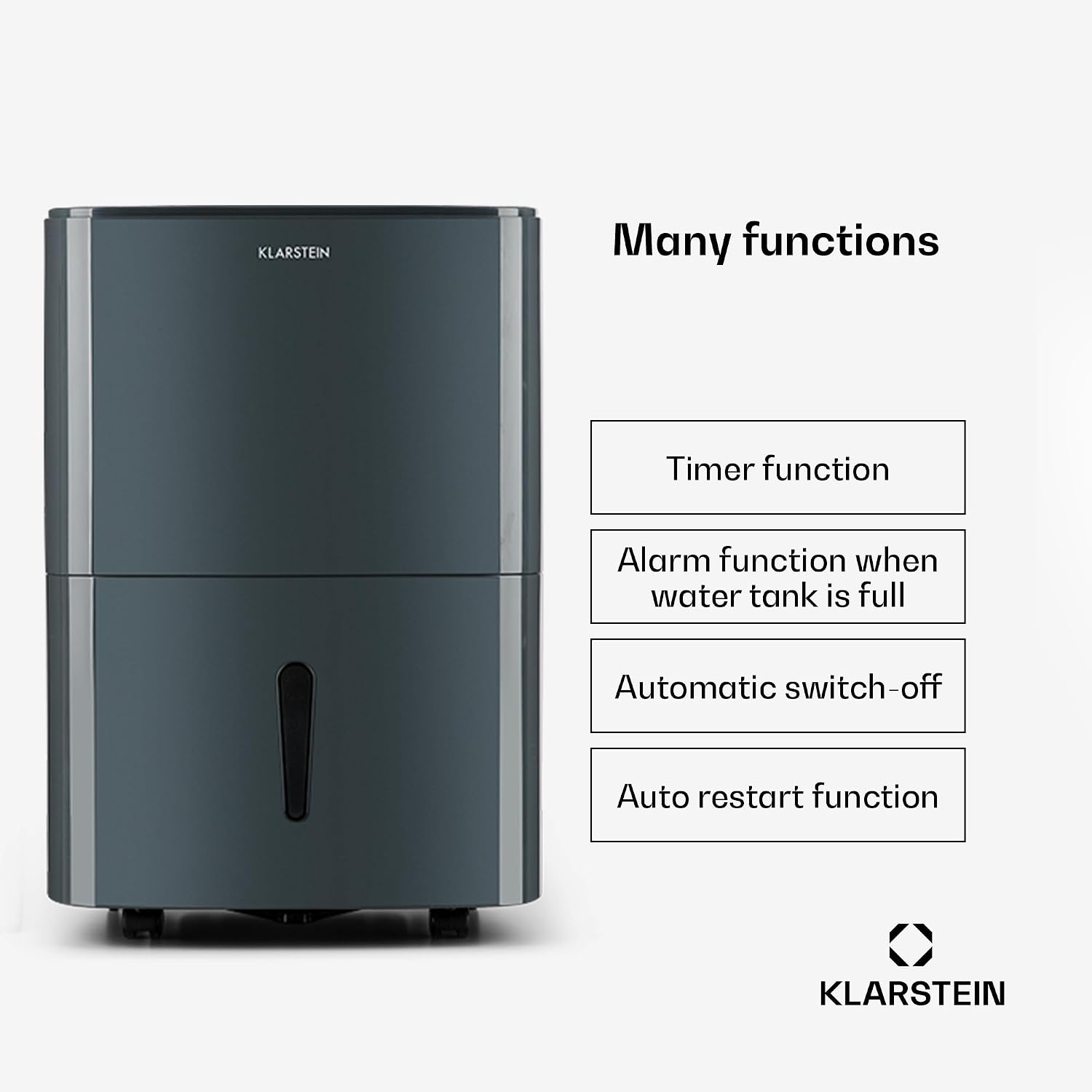 Detalle 2 de Klarstein DXJ2-DryFy-20-grey 20L Dehumidifier and Air Purifier