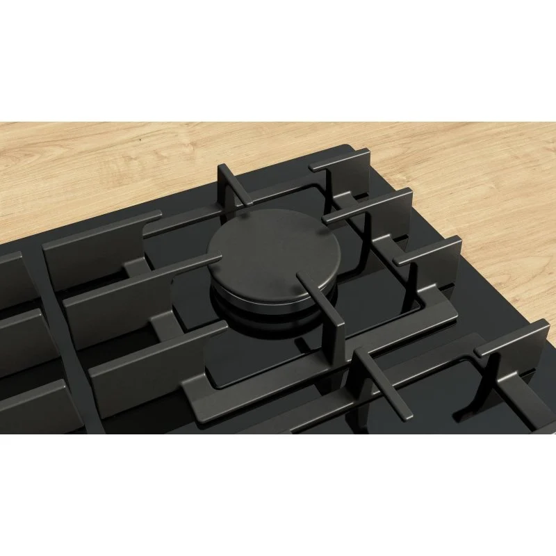 Detalle 2 de Encimera de gas Bosch Serie 6 PPM9A6I40: 90 cm, 5 zonas, negro - rendimiento profesional y estética moderna