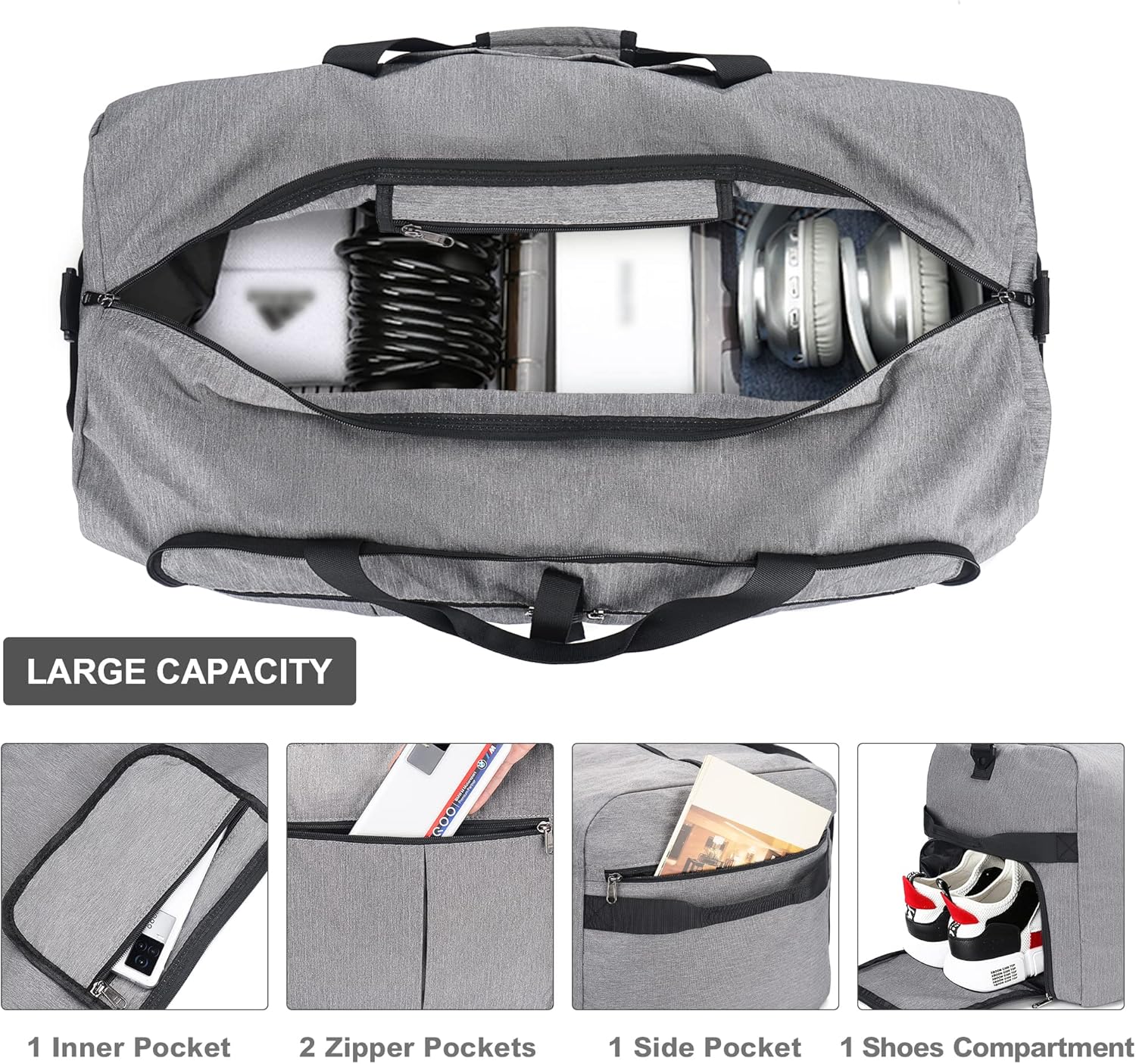 Thumbnail 5 de UPEELIFE Reisetasche 125L faltbar – wasserdicht mit Schuhfach, Weekender & Sporttasche