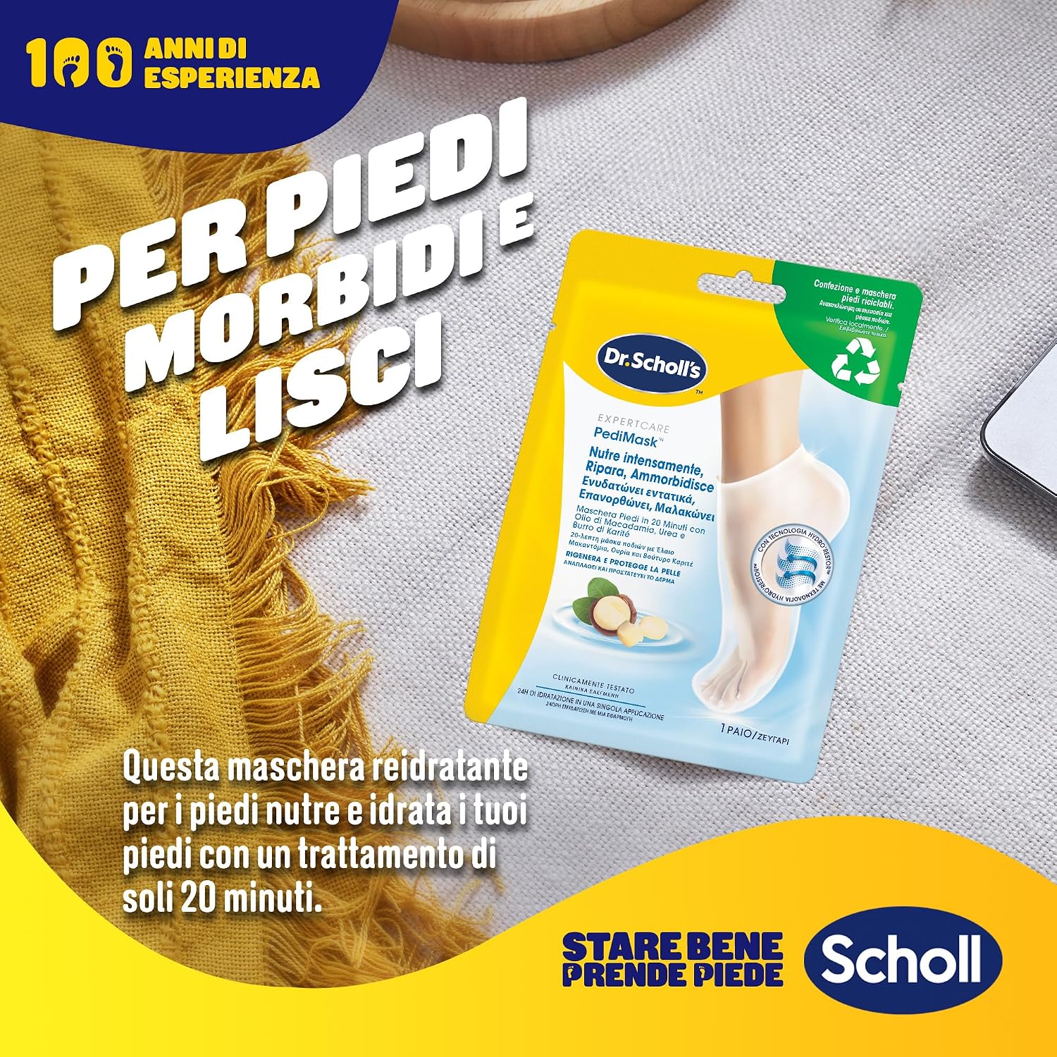 Thumbnail 3 de Dr. Scholl's Maschera Piedi con olio di macadamia 4 paia 🦶
