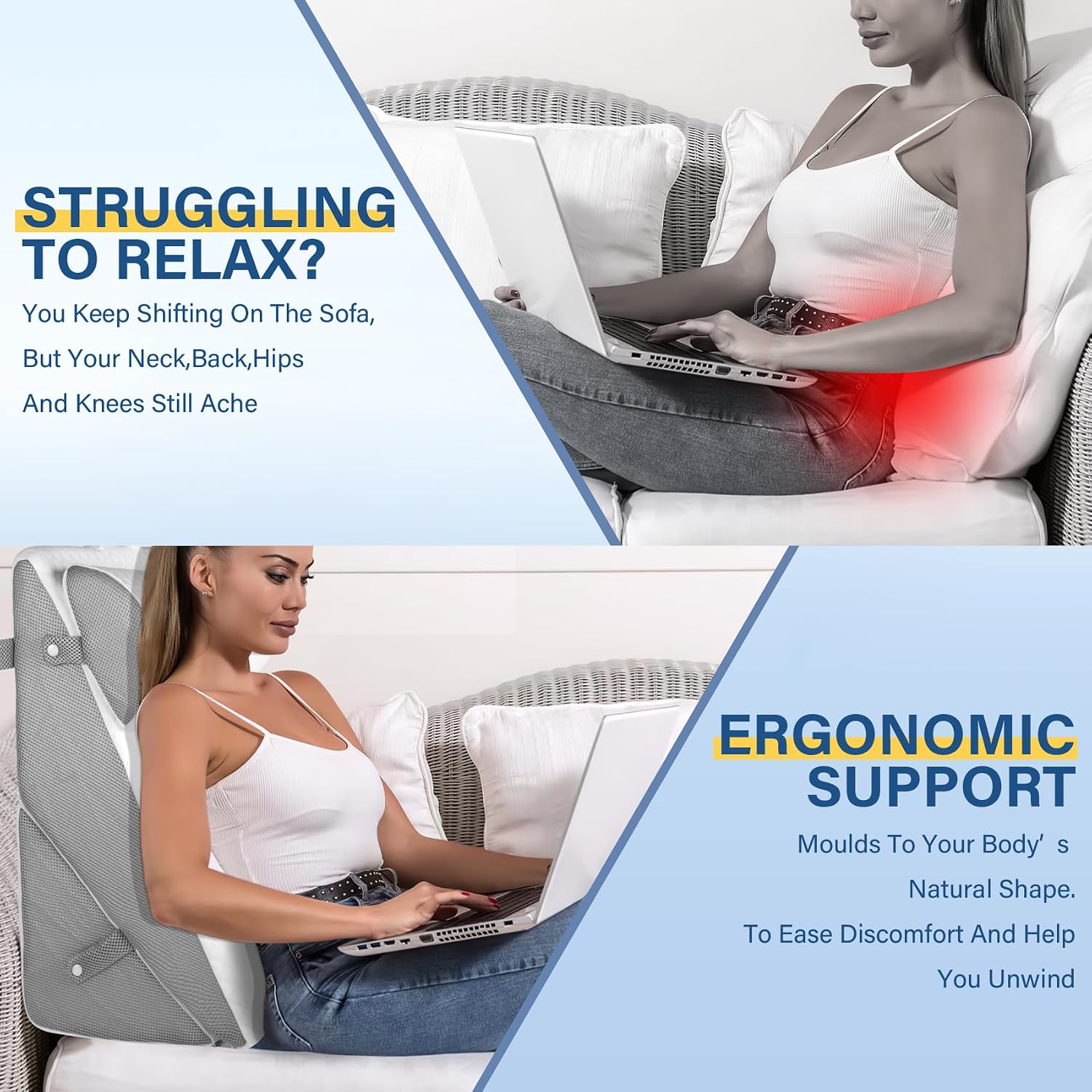 Thumbnail 4 de EzKamfort Bed Wedge Pillow for Sleep Health ⌁
