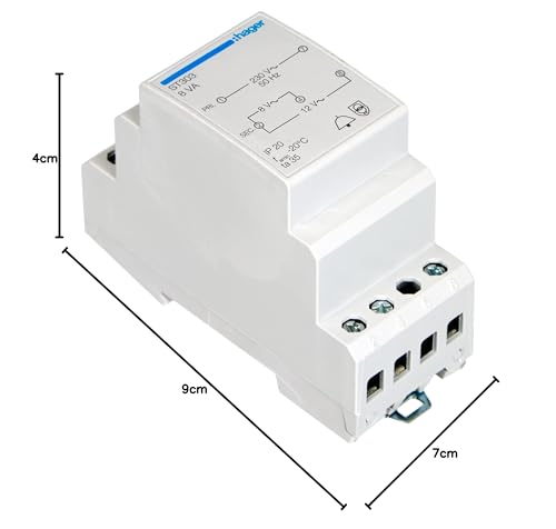 Detalle 1 de Hager ST303 – Transformateur 8 VA 230/8 V, 12 V de sortie